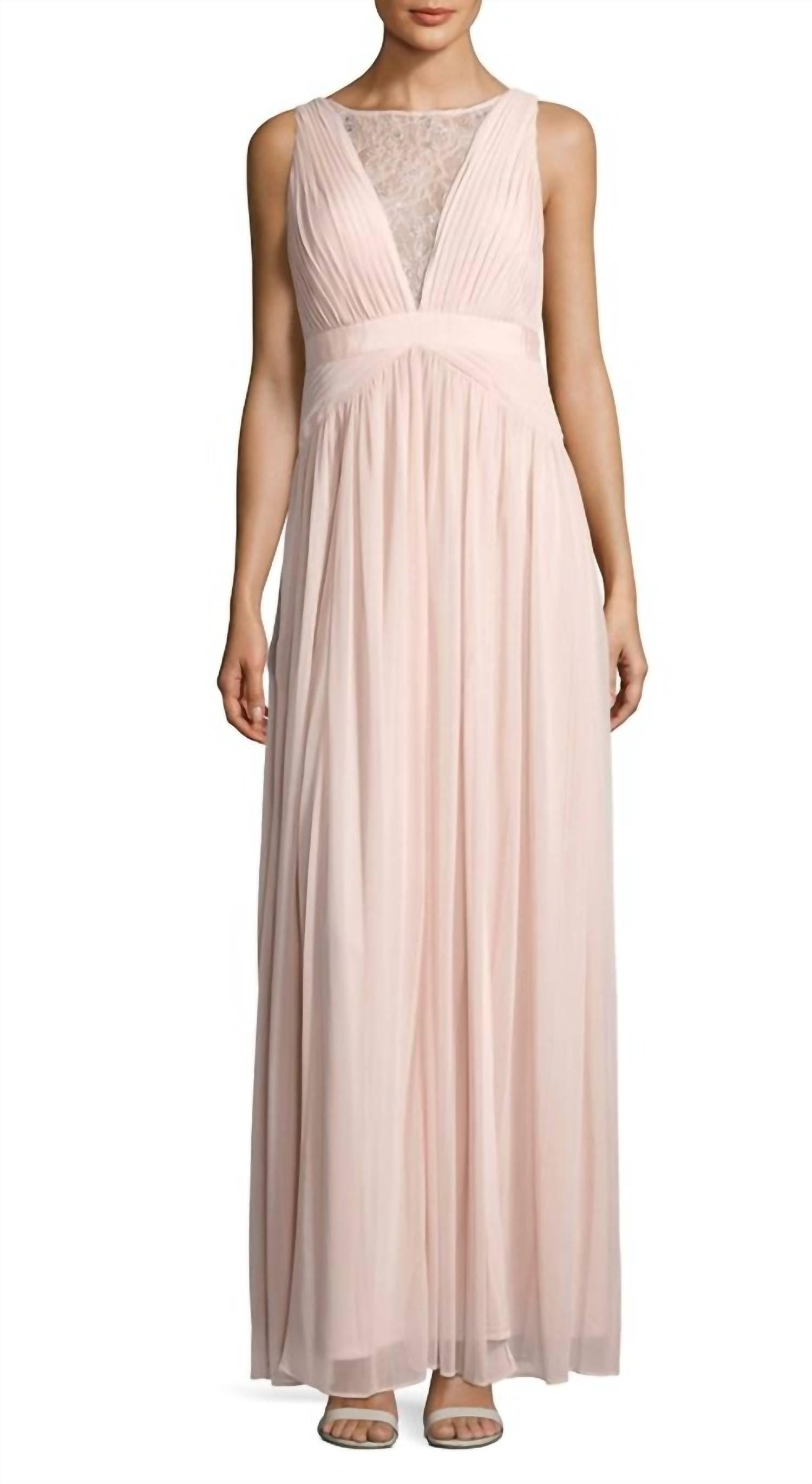 sachin and babi light blue dress Adrianna Papell Divine Crepe Chiffon Gown Blush Pink Maxi Dress New Size 4