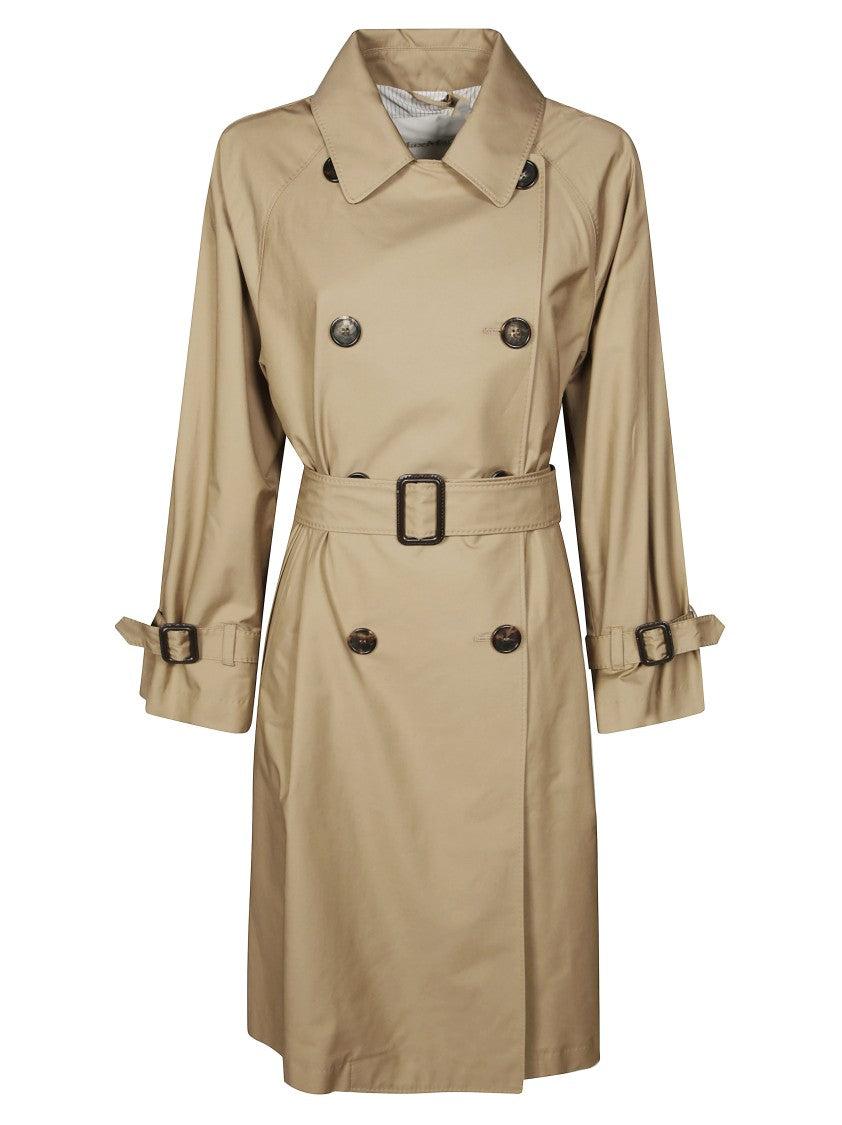 トレンチコート Max Mara Double-Breasted Coat With Belted Waist Max Mara Trench coat with belt and double-breasted design