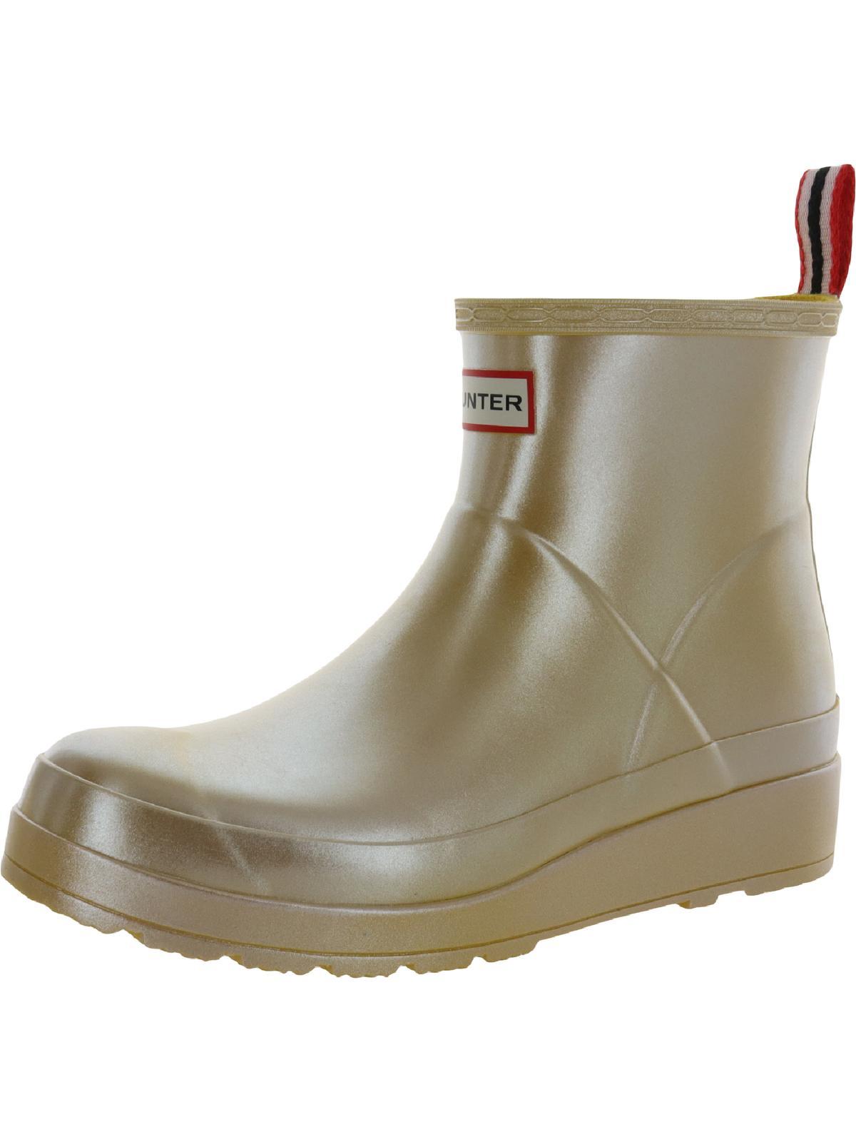 gray ankle rain boots