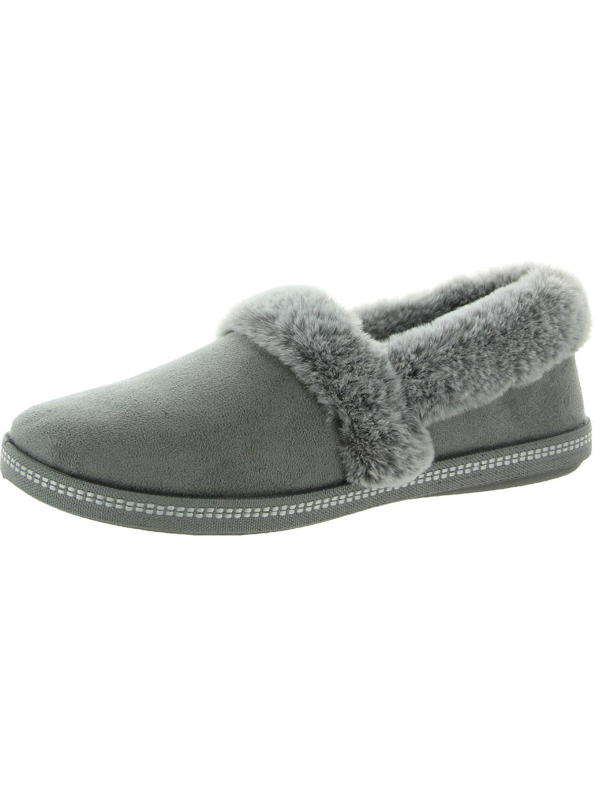 Skechers Cozy Campfire Team Toasty Faux Suede Faux Fur Lined Slipper Shoes in Gray Lyst