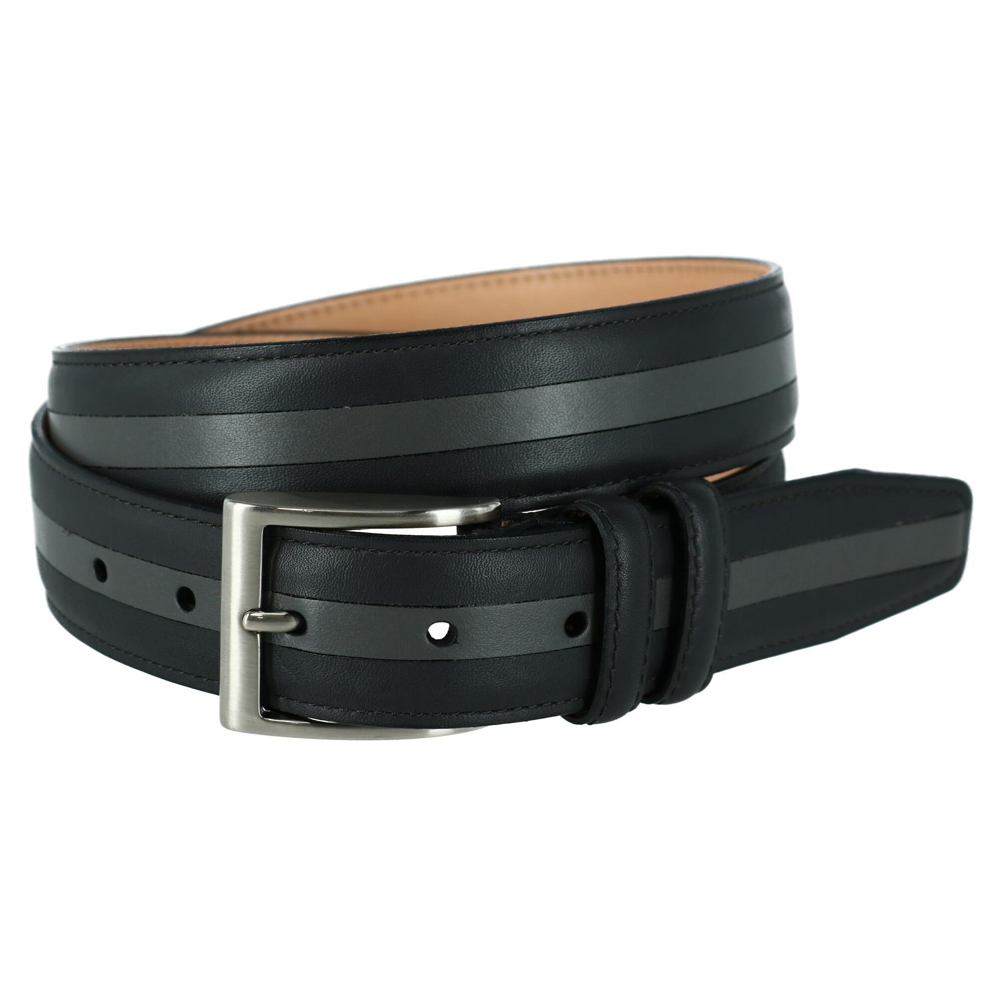 CrookhornDavis Hampton Elastic Stretch Belt - Braided Nylon With Croc Print Leather Tabs & Brass Buckle - View #3