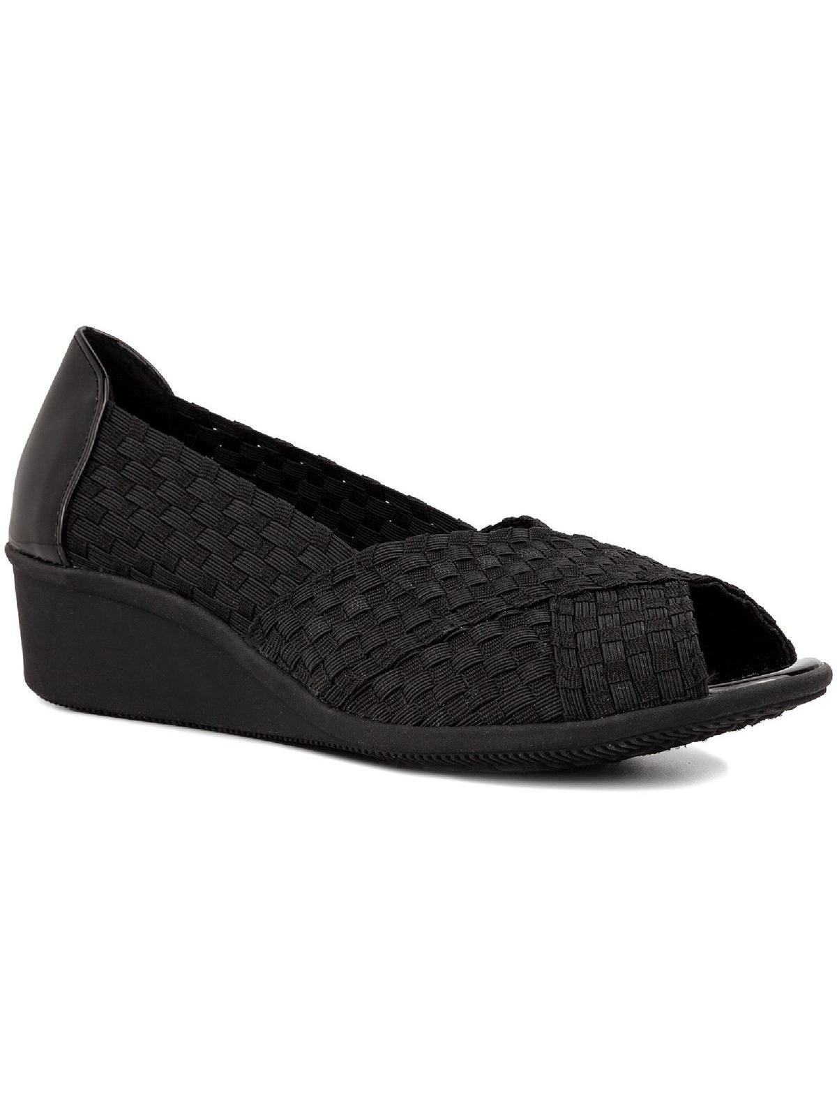 Karen Scott Yarelda Woven Peep Toe Wedge Sandals in Black Lyst