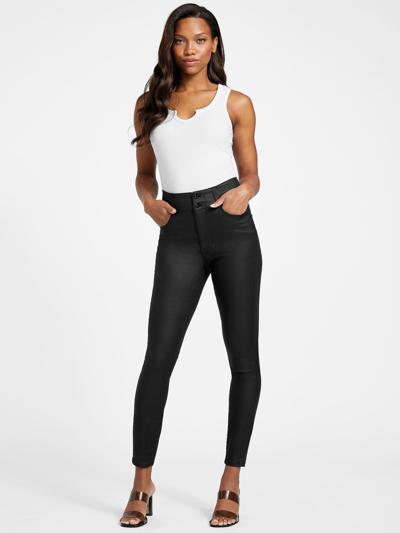 Guess Factory Salma High-rise Corset Skinny Jeans in Black | Lyst
