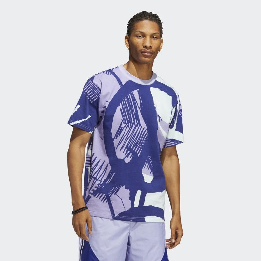 adidas Adiplay Allover Print Short Sleeve Tee in Blue for Men | Lyst