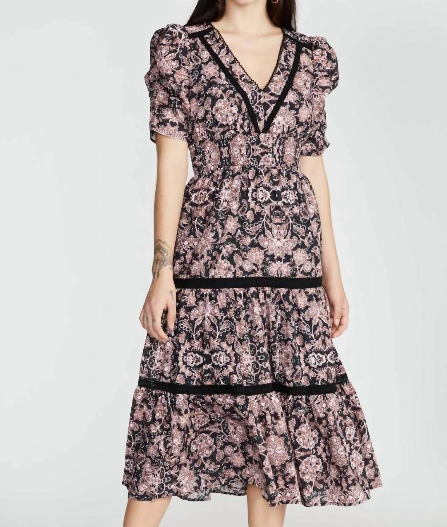 long white polka dot dress Zapakasa Women Black and White Tulle Midi Polka Dot Dress with Ruffles  Tiered A Line Deep V-Neck Cocktail Dress main image 0