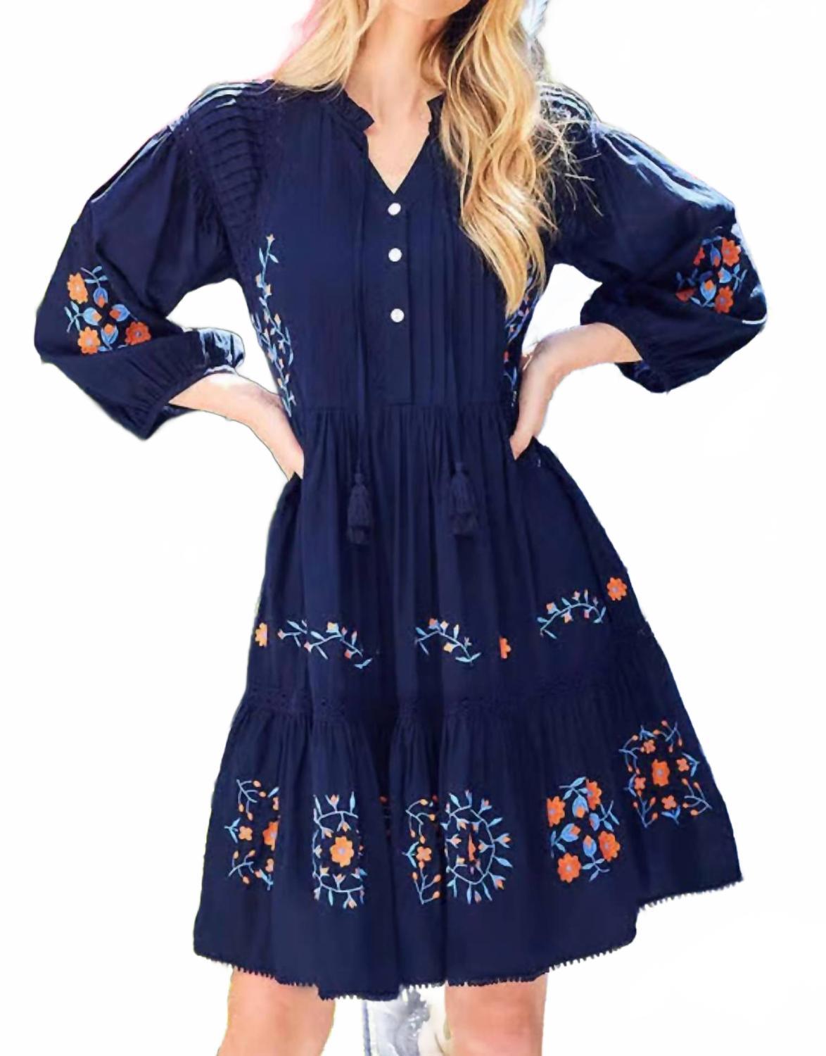 green emerald velvet dress Flare Sleeve Embroidered Dress