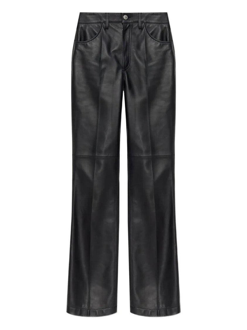 ボトムスその他 THE ATTICO FW25 LEATHER PANT (WCP00273LBT128AA 100) The Attico Metallic leather straight pants The Attico