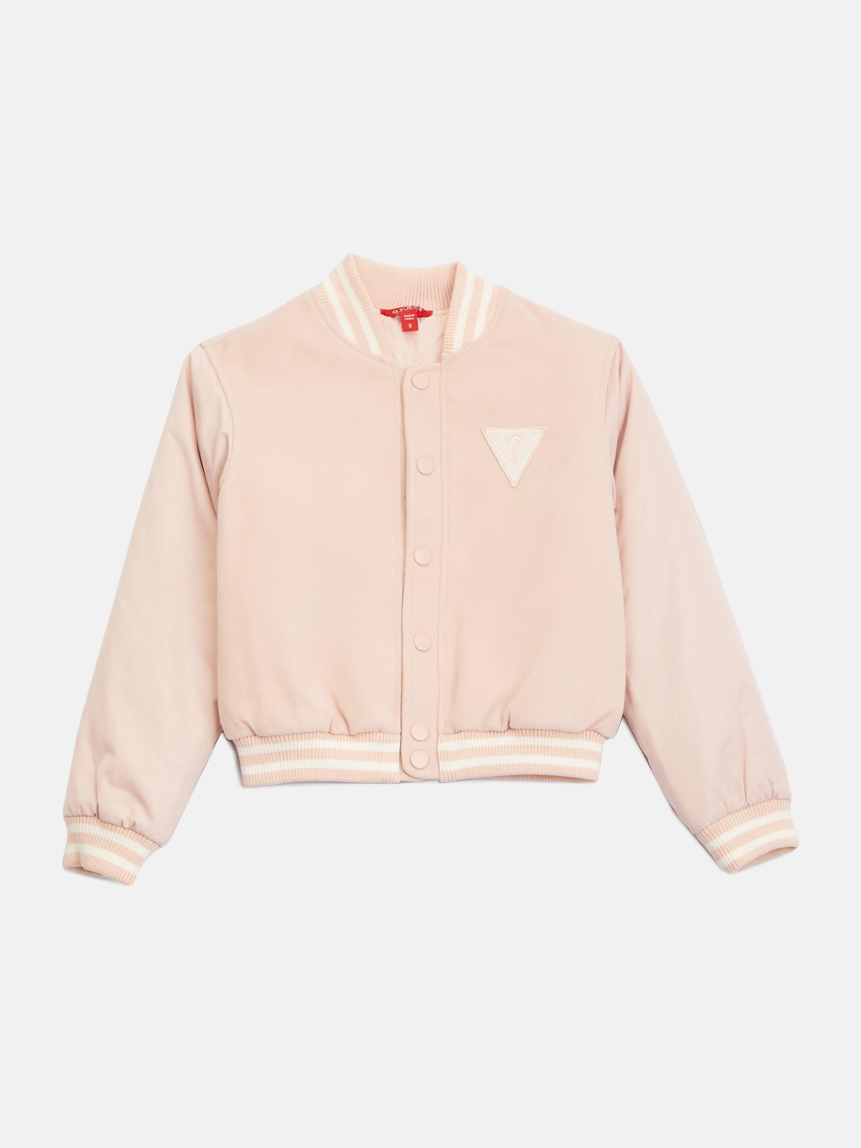 Guess Ella Cropped Varsity Jacket 7 14 in Pink Lyst