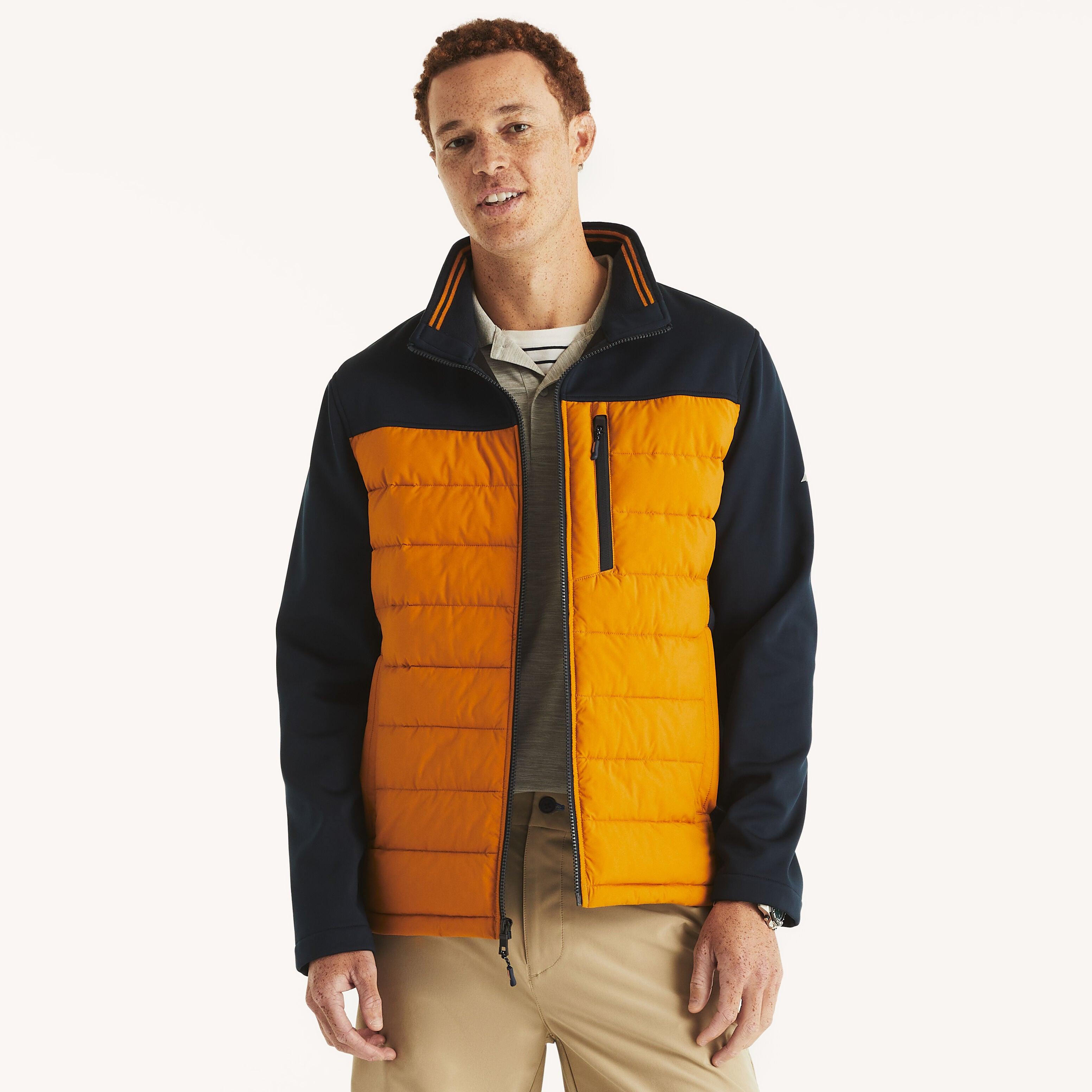 Nautica Mixed Media Jacket in Orange for Men Lyst
