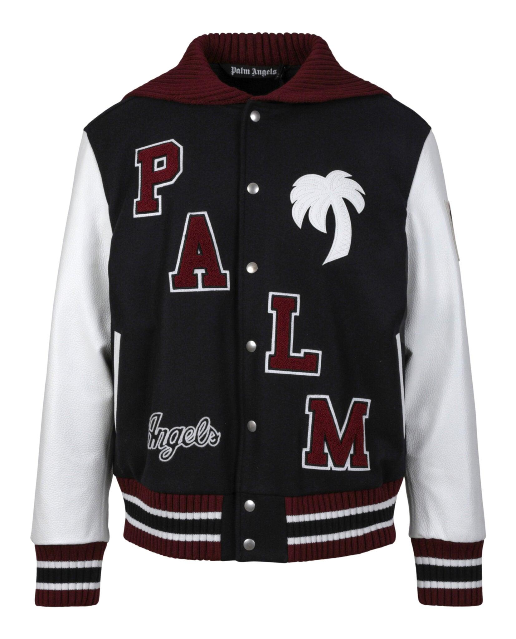 Palm Angels Logo-patch Varsity Jacket in Black for Men