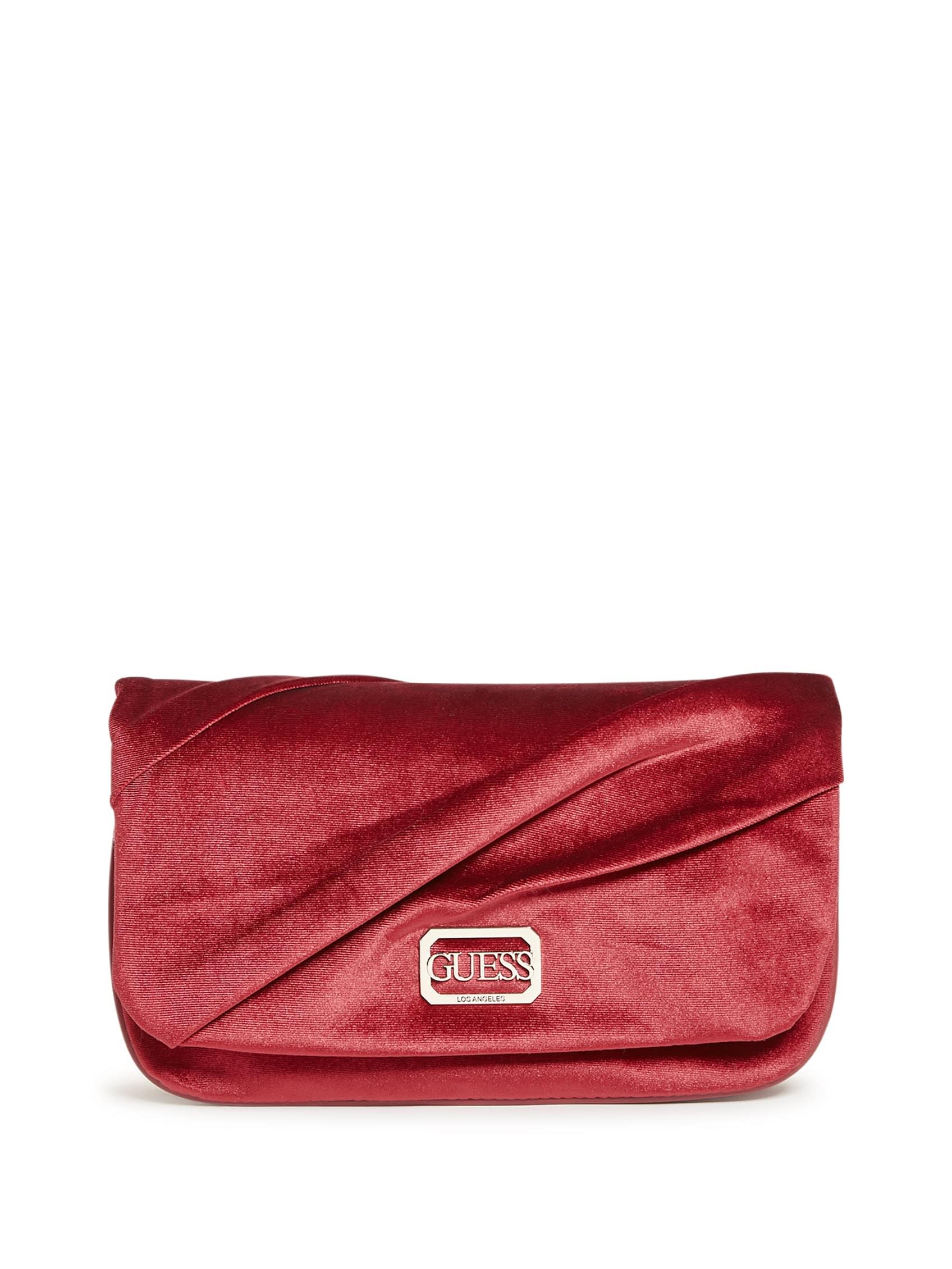 Guess Factory Allegra Pleated Clutch in Red | Lyst