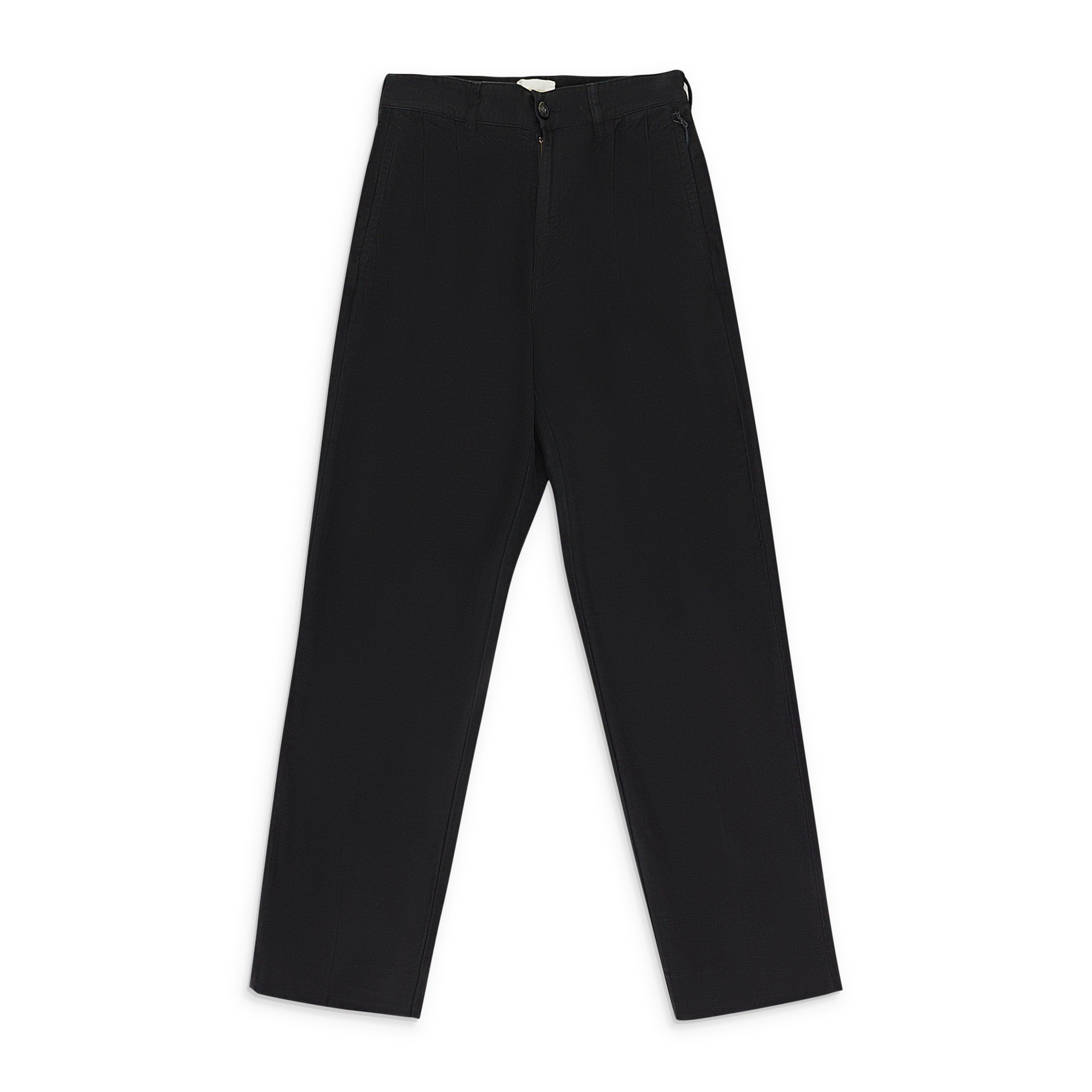Aimé Leon Dore Garment Dyed Double Pleated Trousers in Black for