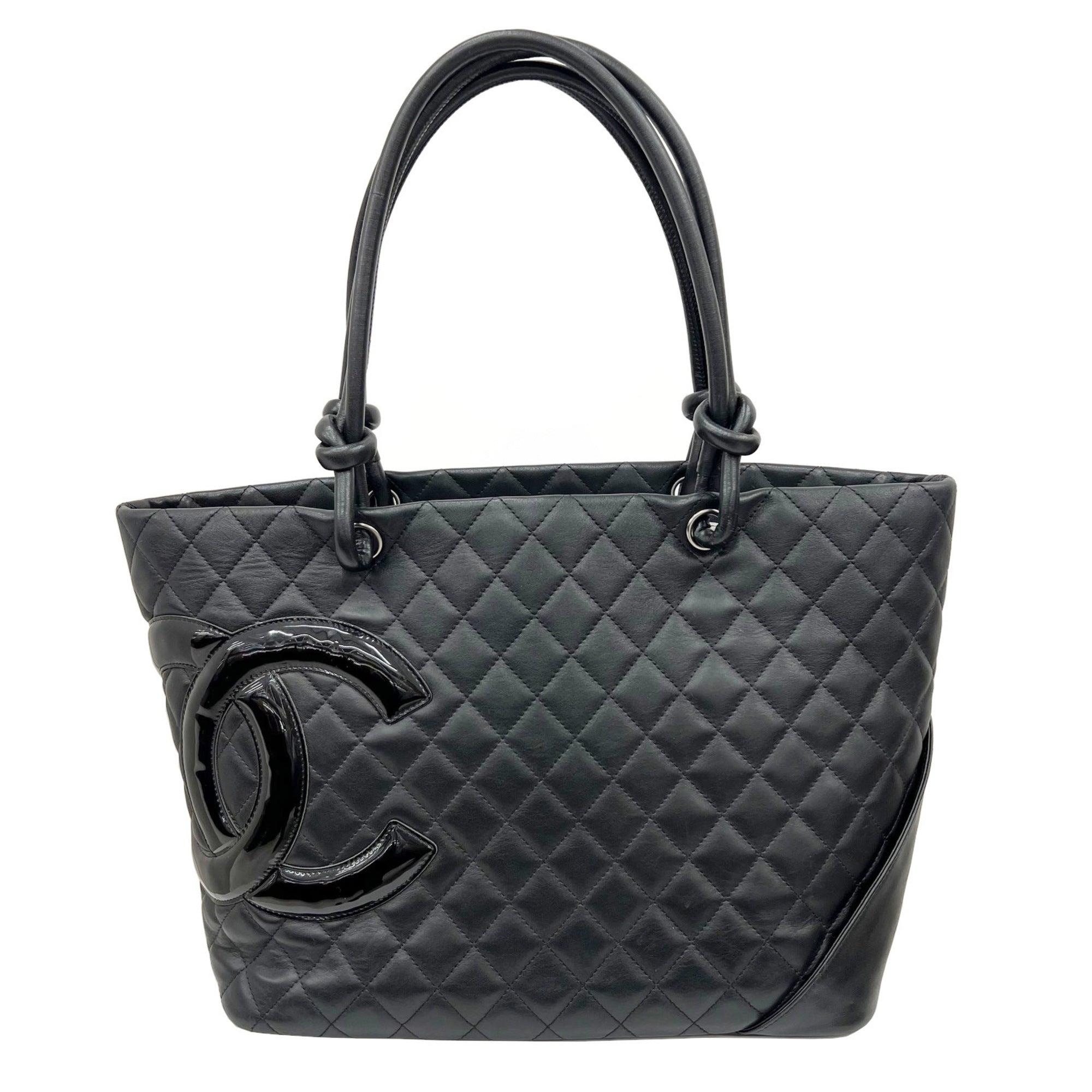 Chanel Camellia Leather Tote Bag (pre-owned) in Black