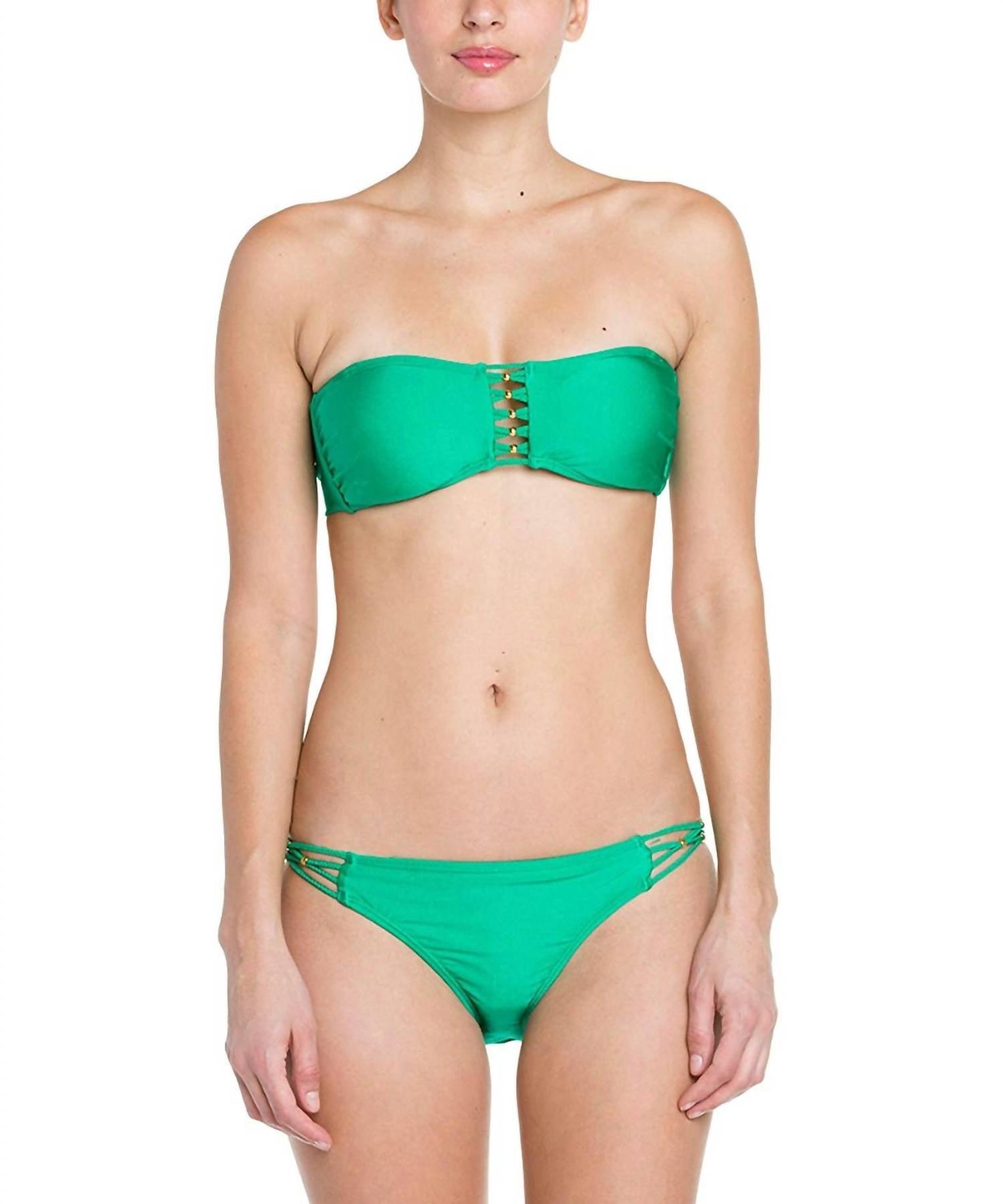 PQ Swim Braided Full Bikini Bottom In Jade Green