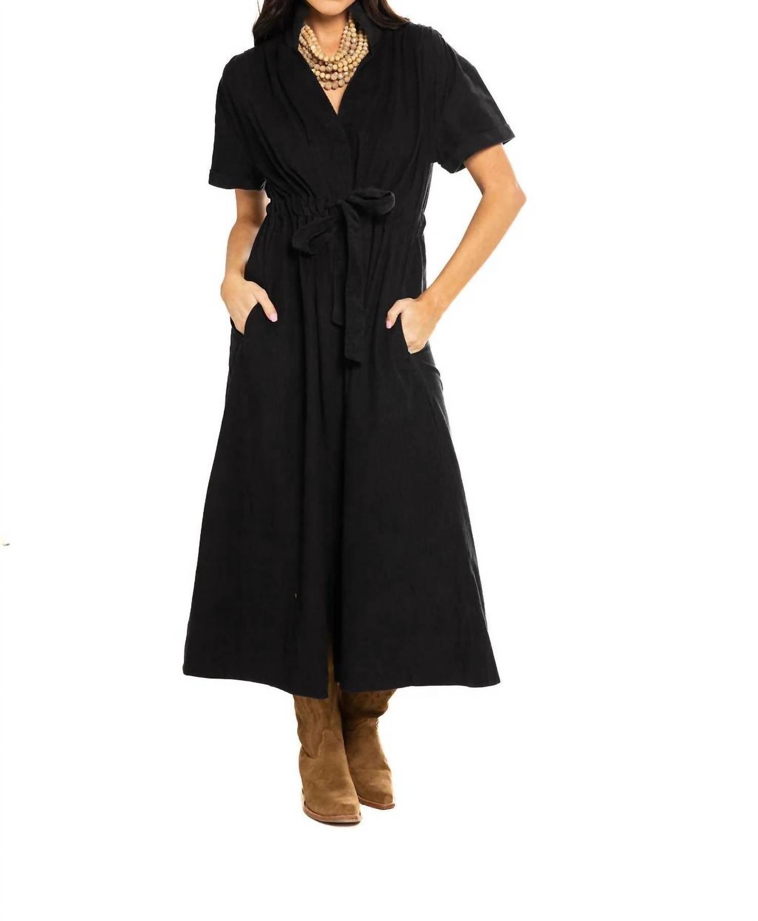Holly Shae Design Bria Cord Dress in Black | Lyst