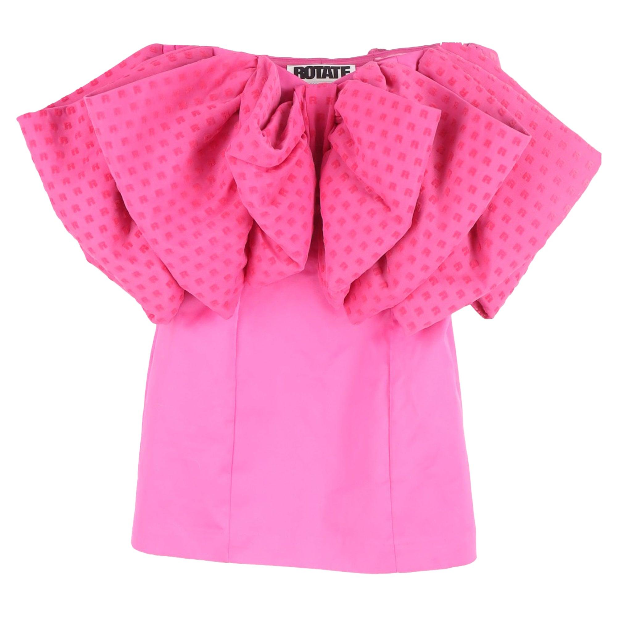 rotate pink bow dress Rotate Birger Christensen Floral-embellished Satin Mini Dress Light Pink  ROTATE Birger Christensen