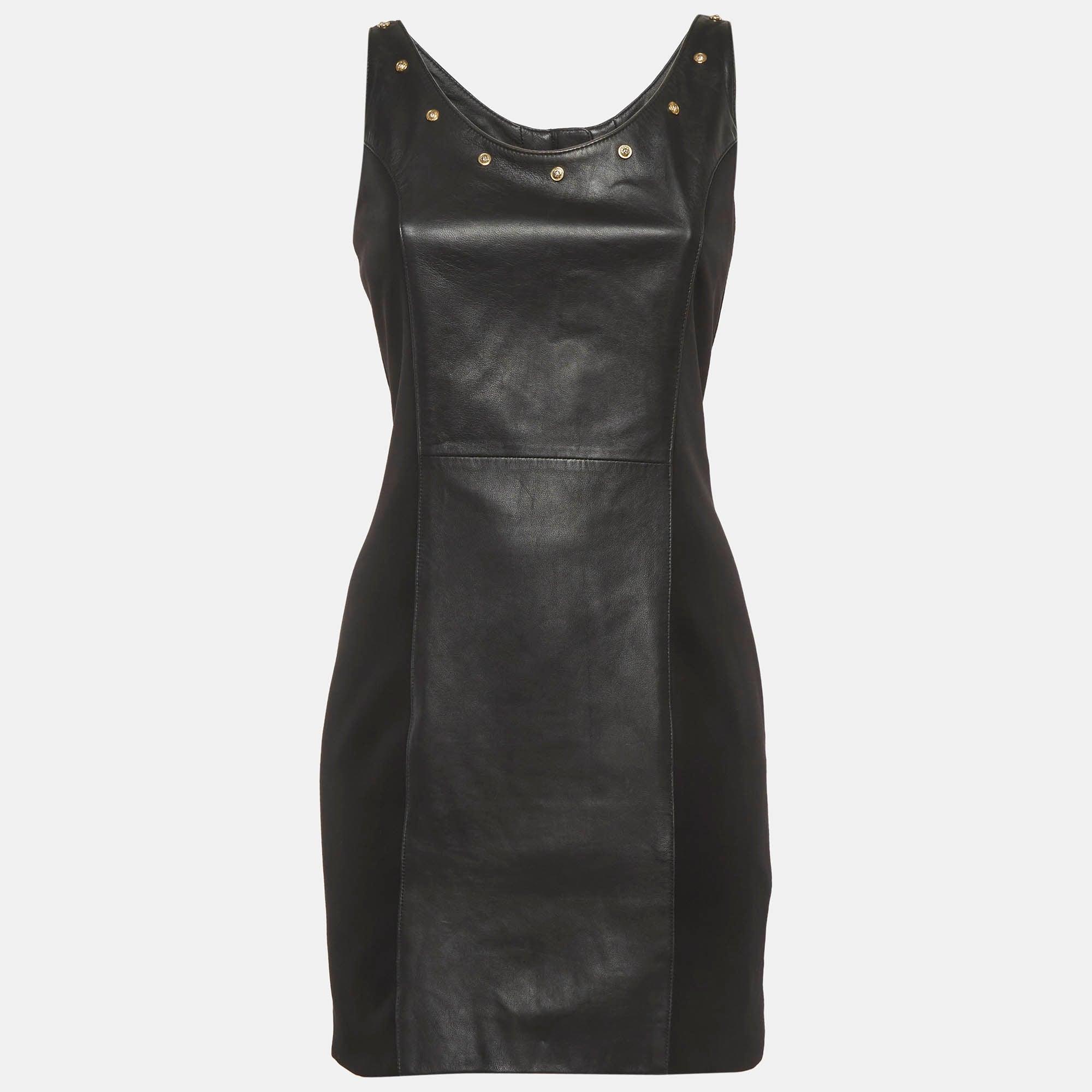Versace Leather Dresses for Women | Lyst