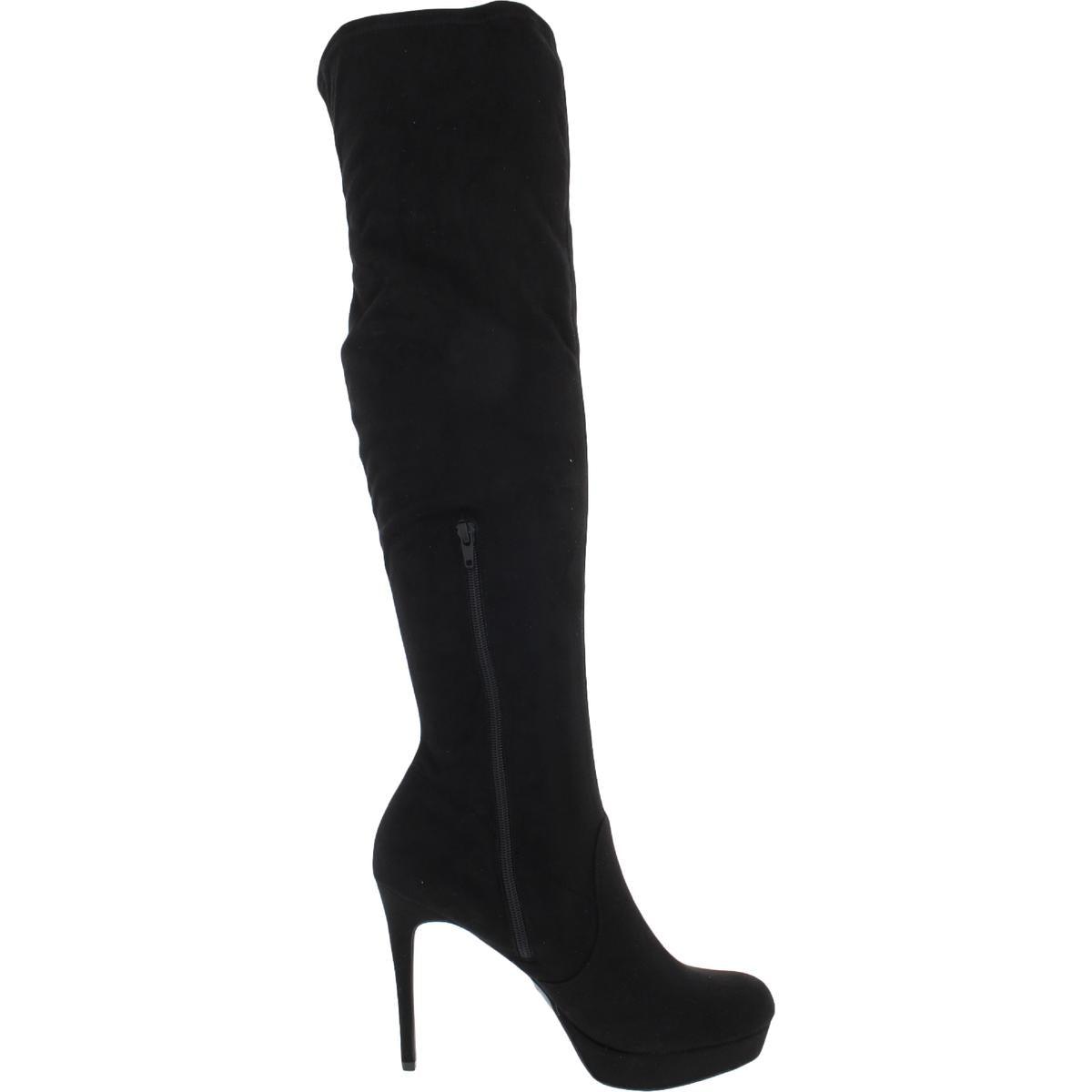 Thalia Sodi Clarissa Faux Suede Tall Over-the-knee Boots in Black | Lyst