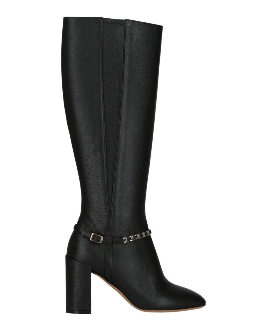 【送料&関税込】Ferragamo Leather Boots FERRAGAMO - Leather ankle boots black - The Corner