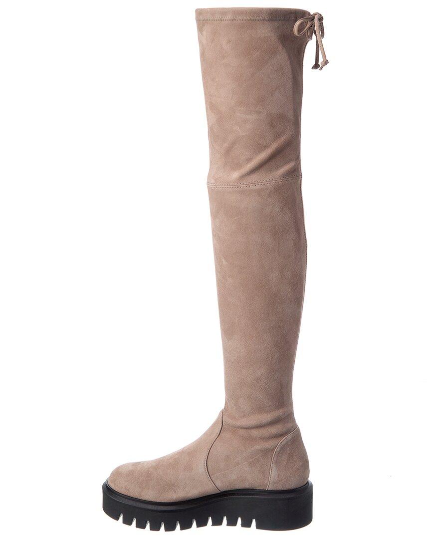Stuart Weitzman Chalet Lug City Suede Over-the-knee Boot in Brown | Lyst