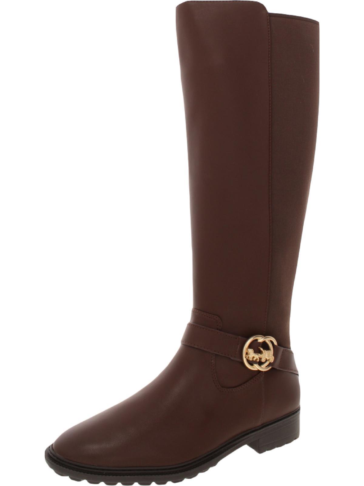 COACH Farrah Leather Tall Knee-high Boots in Brown | Lyst