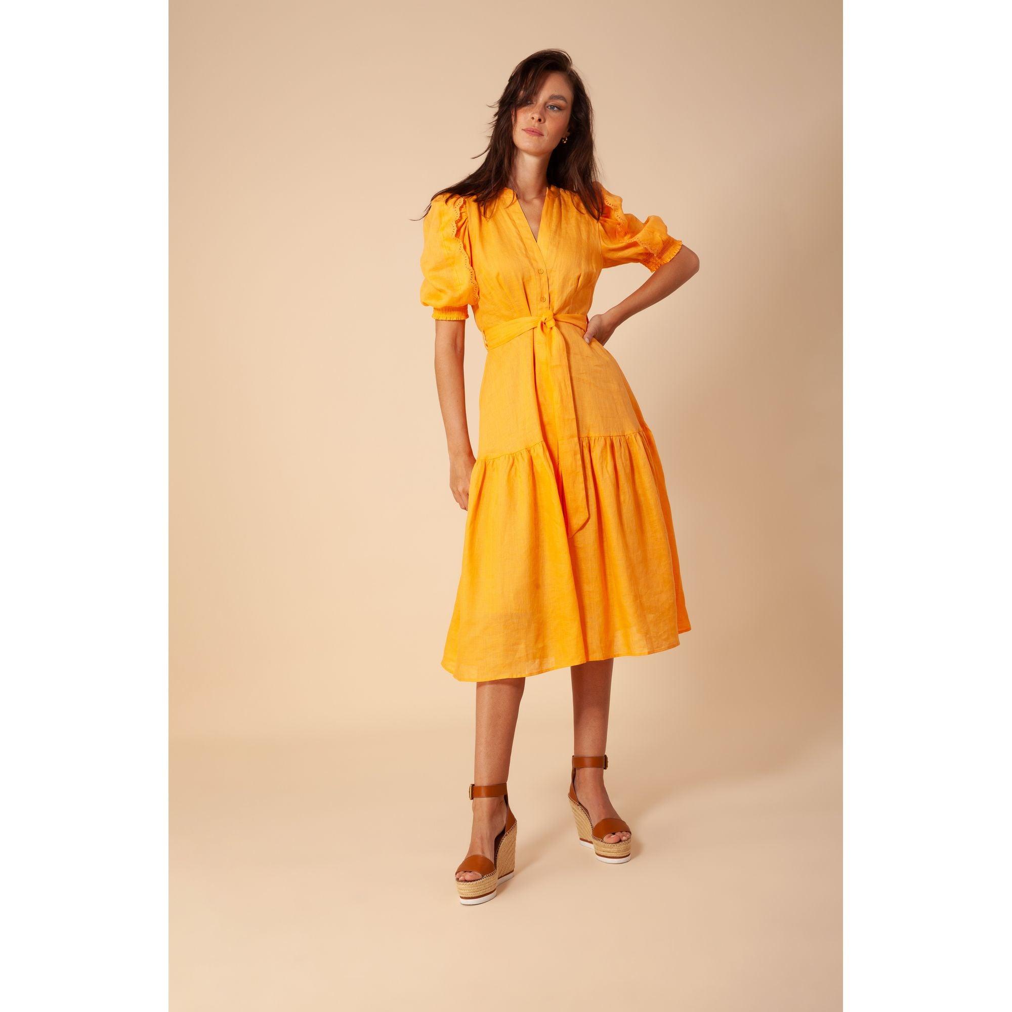chinese dress ladies Ripe Colette Tie Up Linen Dress (Olive)