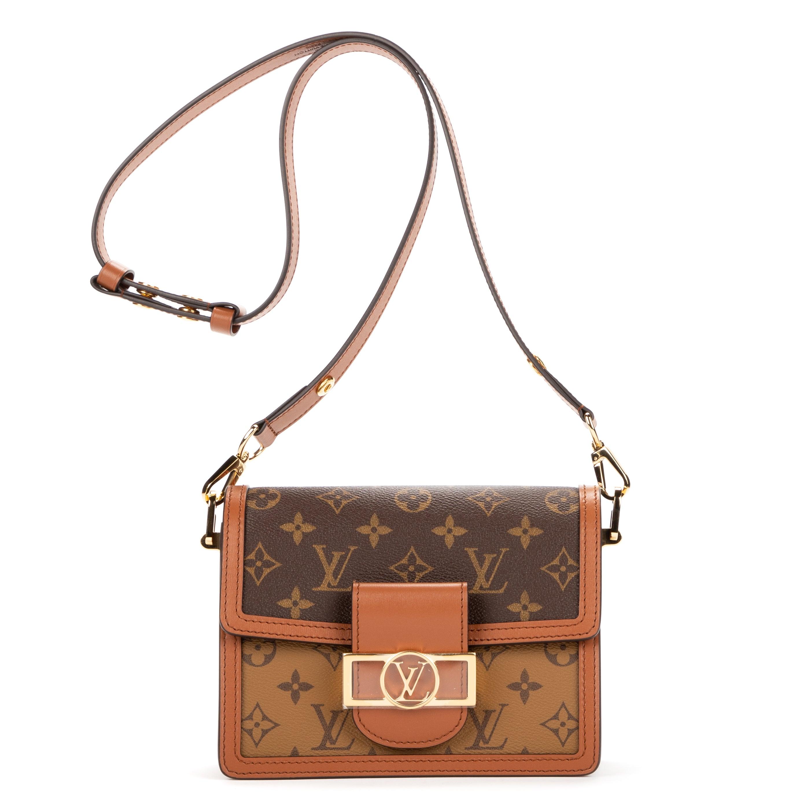 Louis Vuitton Mini Dauphine Monogram Reverse Brown in Canvas with Gold-tone  - US