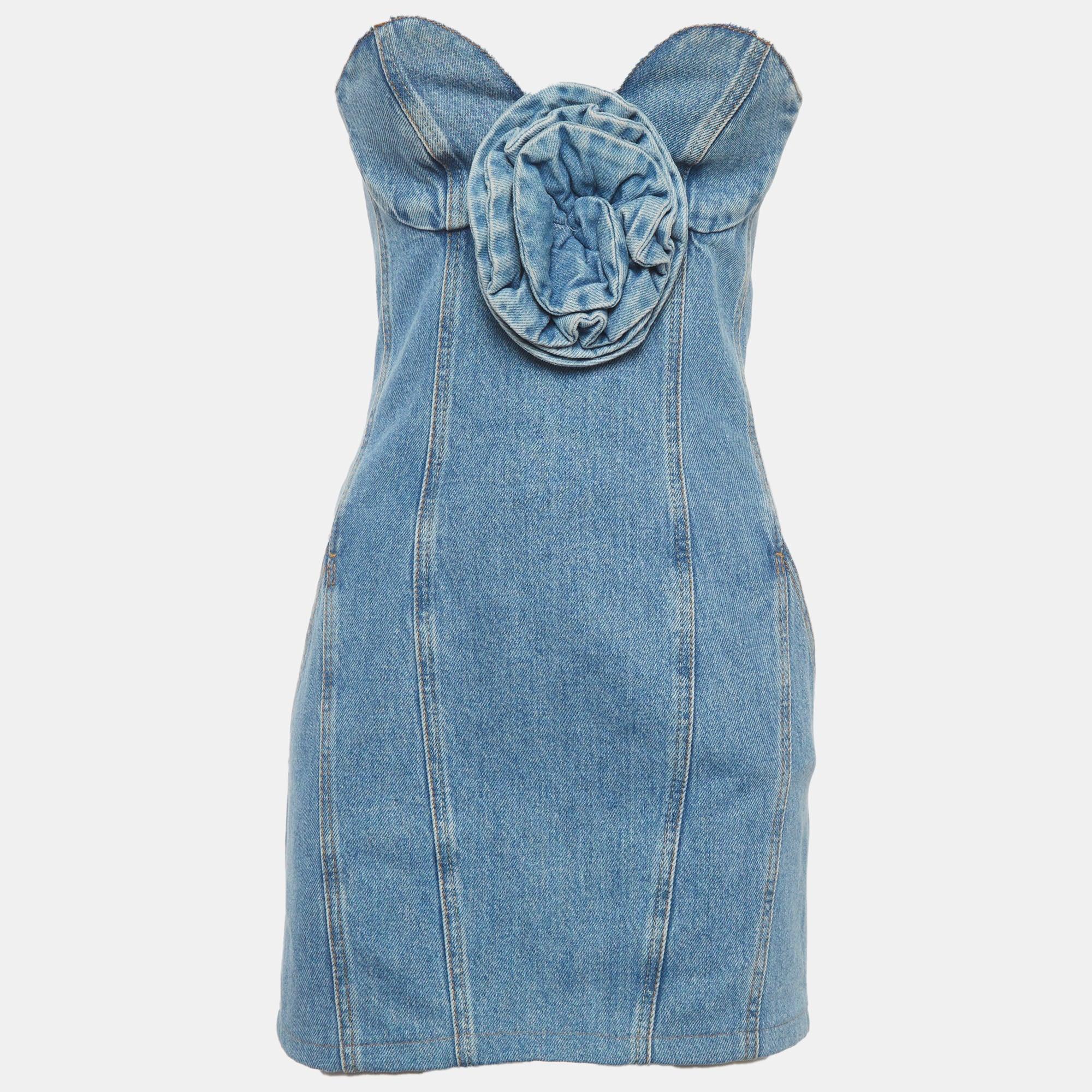 Magda Butrym Denim Corset Tank Top & Strapless Mini Dress Set in Blue | Lyst