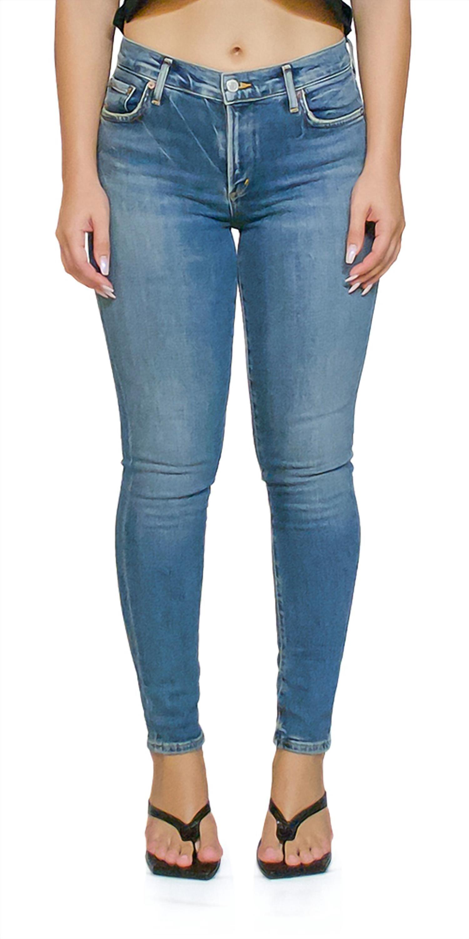Agolde Sophie Mid Rise Skinny Jeans Speedway in Blue | Lyst