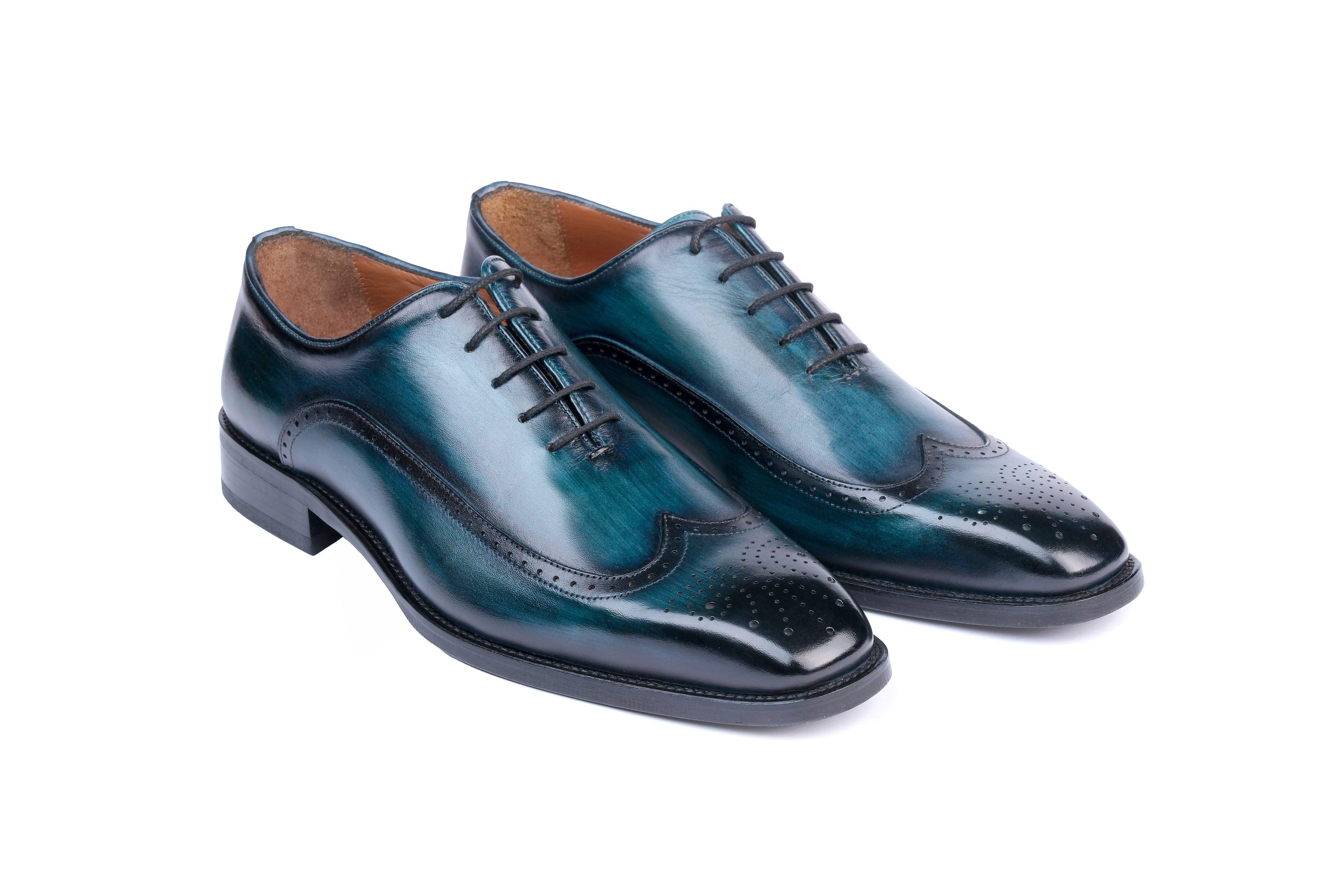 VELLAPAIS Devonshire Hand Painted Wingtip Dress Shoes in Black for Men Lyst
