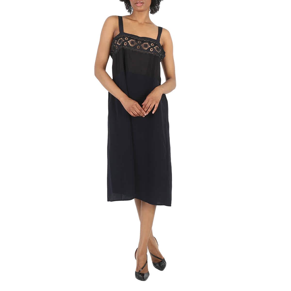 ワンピース MAISON MARGIELA Embroidered crepe midi slip dress MAISON MARGIELA Embroidered crepe midi slip dress | THE OUTNET