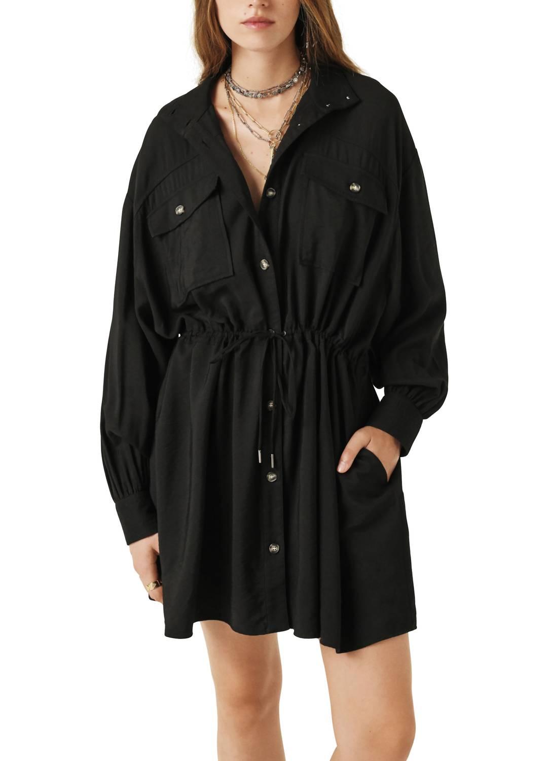 bash shirt dress Turn Up Sleeve Tiered Shirt Dress