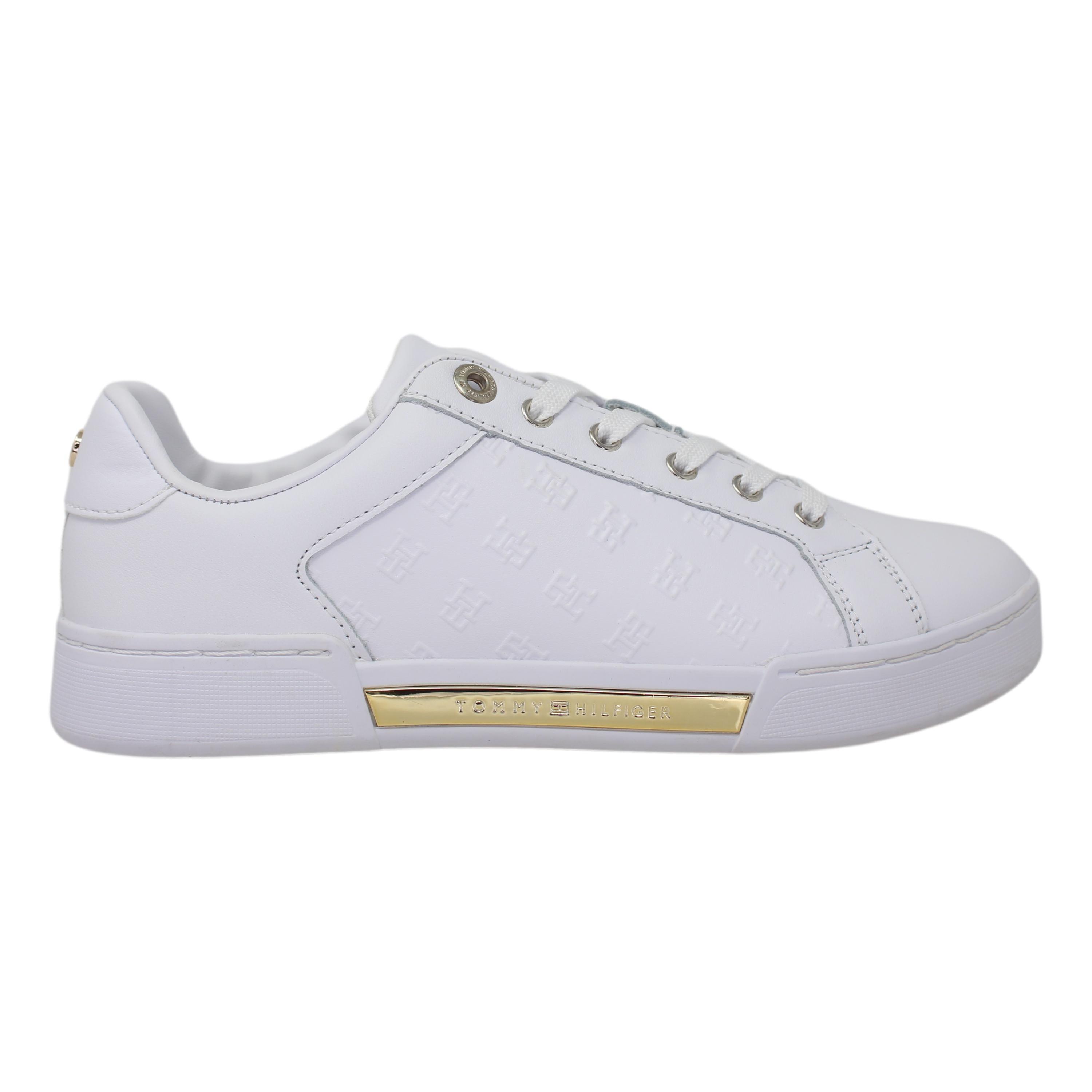 Tommy Hilfiger Emossed Monogram Sneaker /gold Fw0fw06735 in White for Men |  Lyst