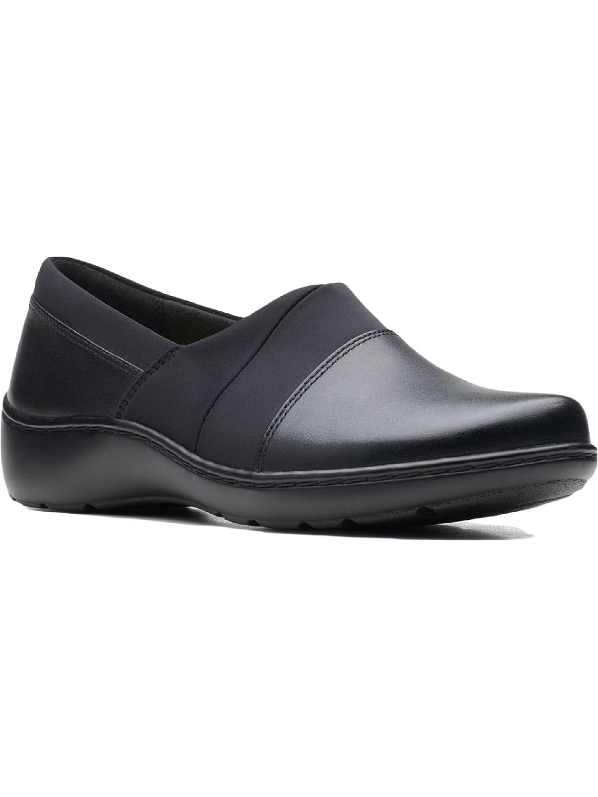 Clarks Cora Heather Comfort Insole Round Toe Slip-on Shoes in Black | Lyst
