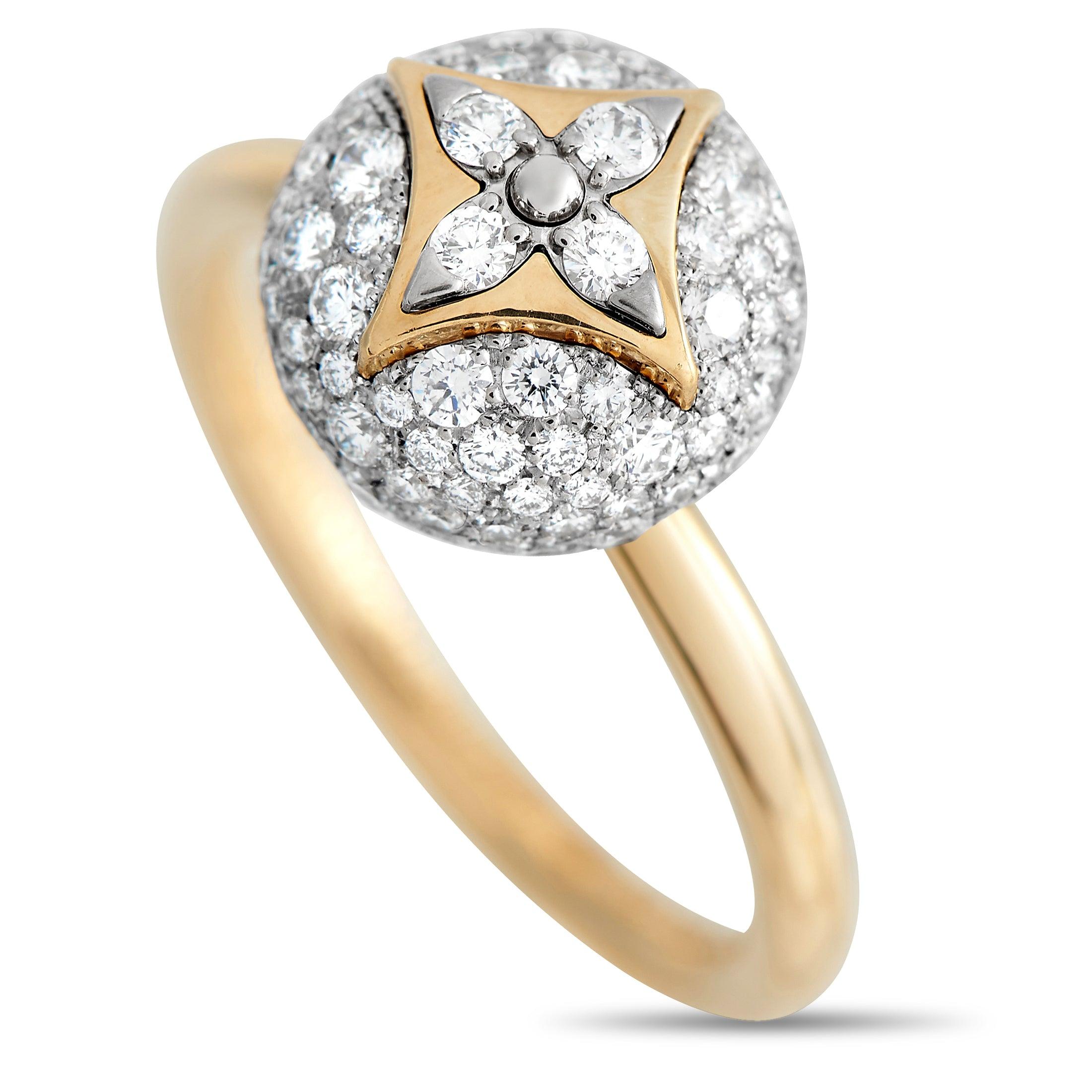 Louis Vuitton Large Empreinte Diamond Gold Ring