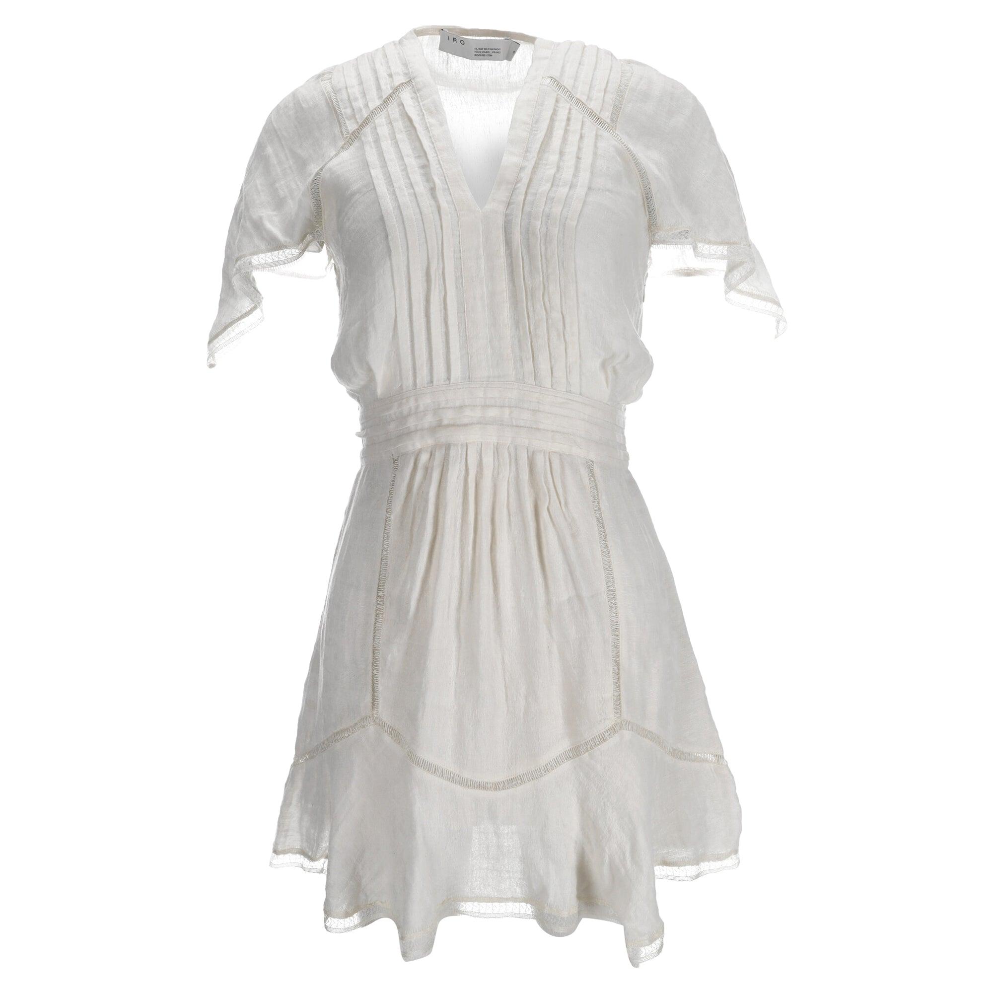 iro lace mini dress Belinae lace-trimmed crepe mini dress - off-white