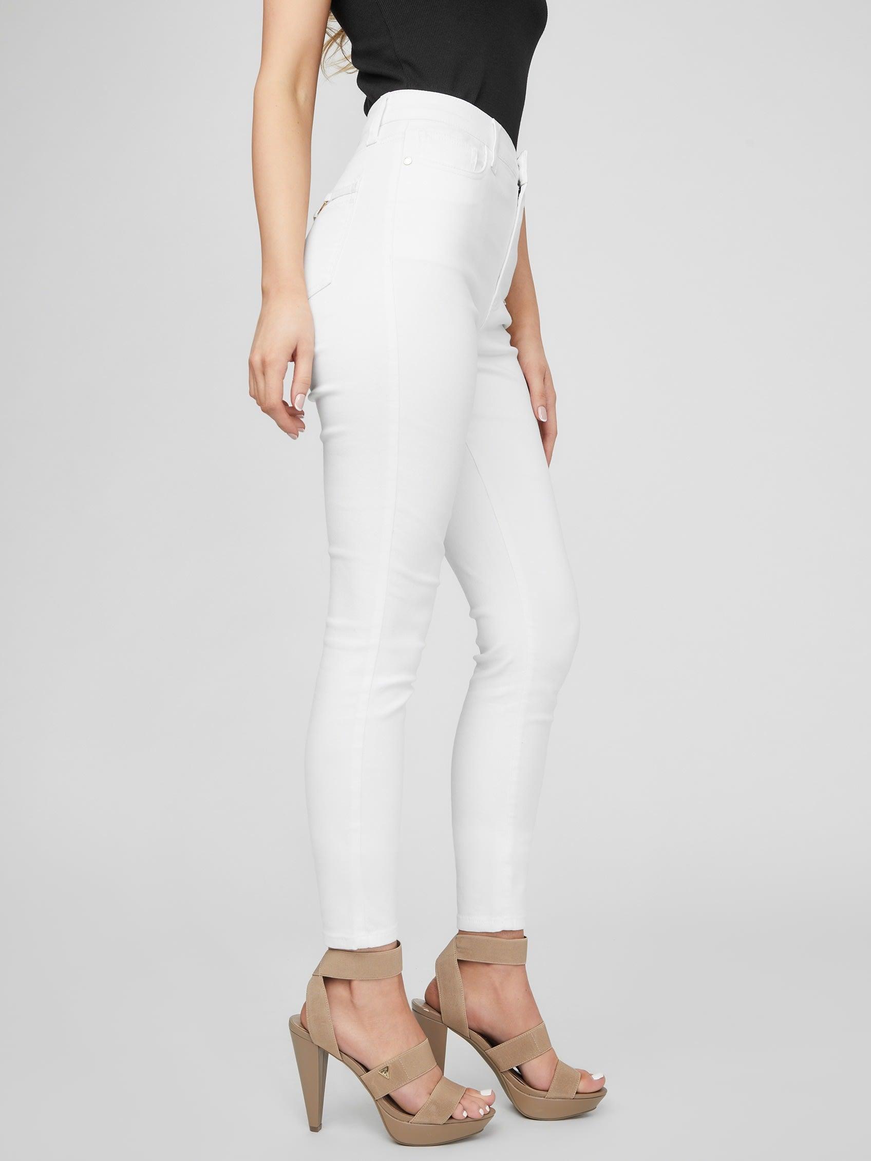 Guess Factory Lila High-rise Ankle Skinny Jeans in White | Lyst