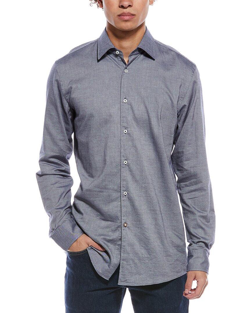 sharp fit dress shirt Eton Contemporary Fit Signature Twill French Cuff Dress Men Shirt main image 0