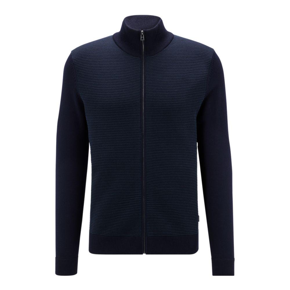 BOSS by HUGO BOSS Zip-up Knitted Cardigan in Blue for Men | Lyst
