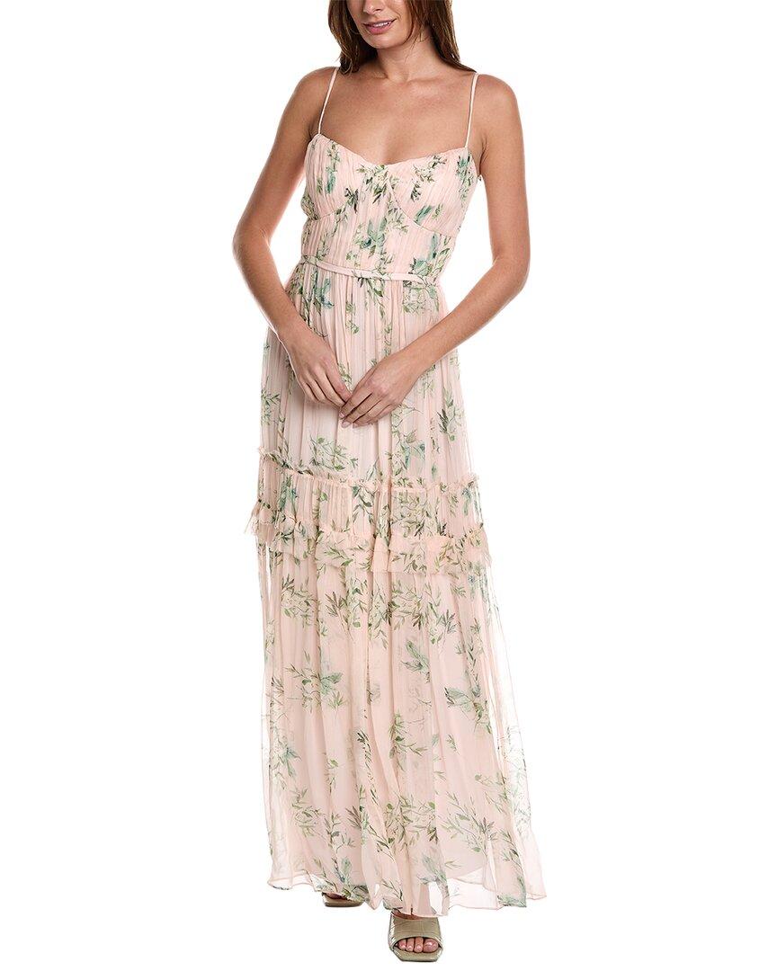 ML Monique Lhuillier Chiffon Maxi Dress in Natural | Lyst