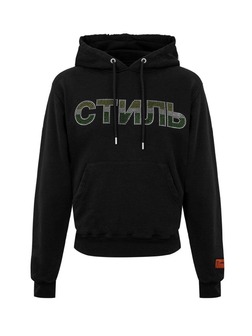 Heron PrestonヘロンプレストンHeron BW Logo Hoodieトレーナー 0400017189712_BLACK_A3?wid=600
