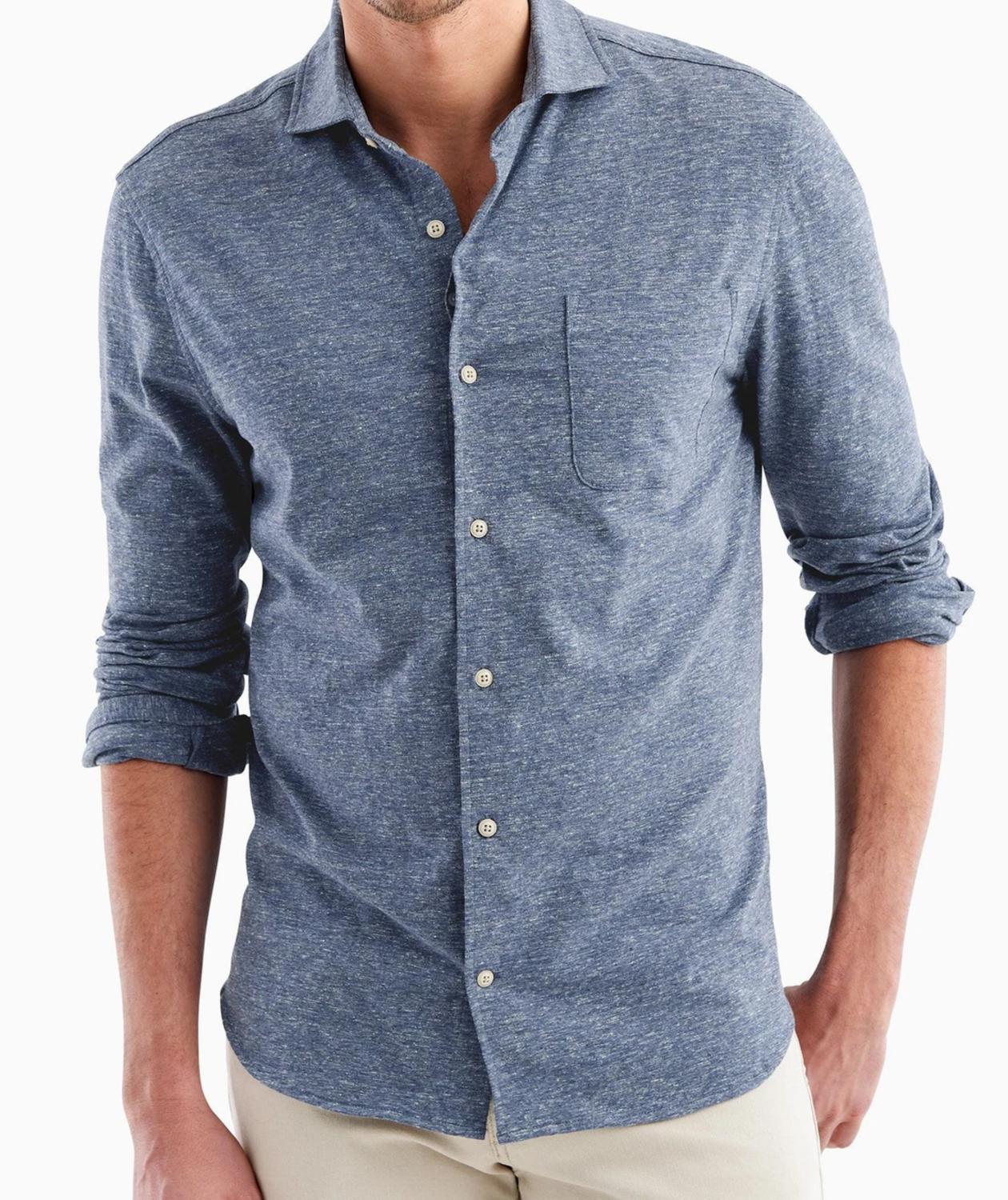 Johnnieo Men's Zion Hangin' Out Cutaway Collar Shirt in Blue for Men