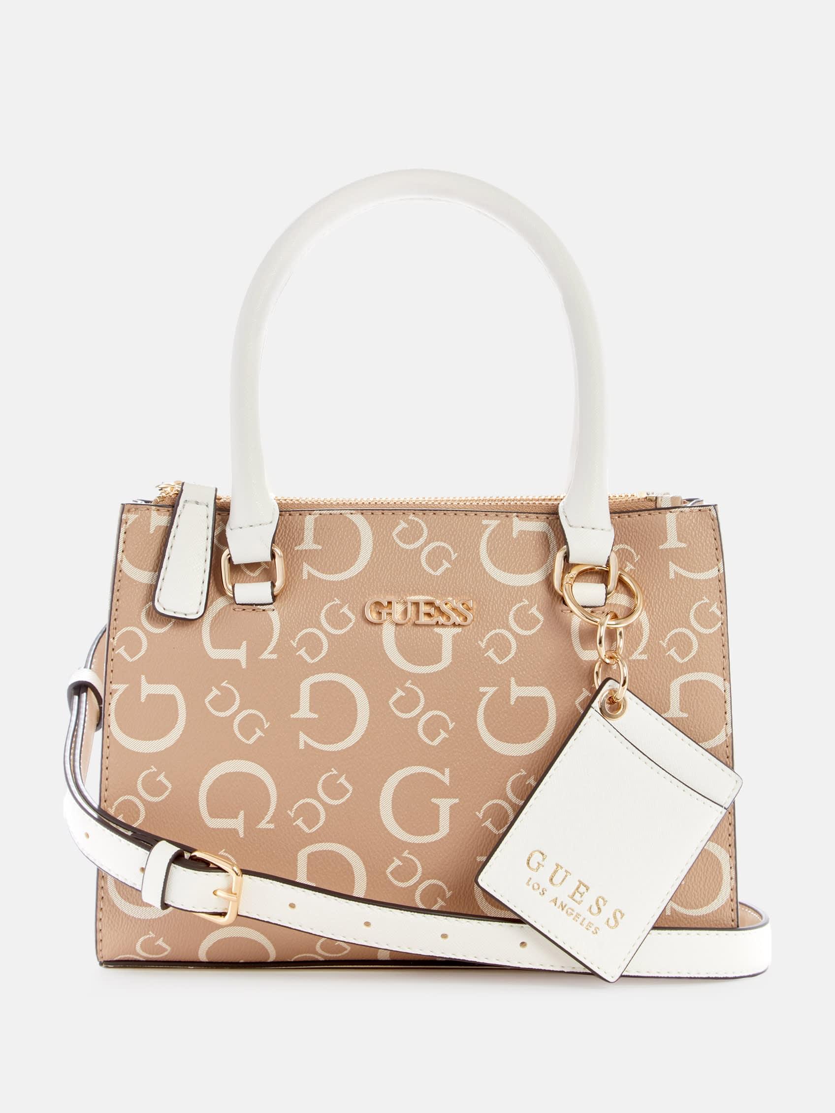 Guess Factory Marfa Logo Satchel in Natural | Lyst