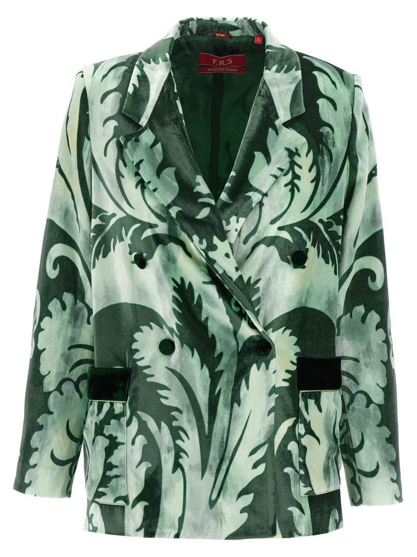 ジャケット Mm Studio Bottle Green Stretch Velvet Blazer Forest Green Velvet Blazer - A.i. Perfect Fits