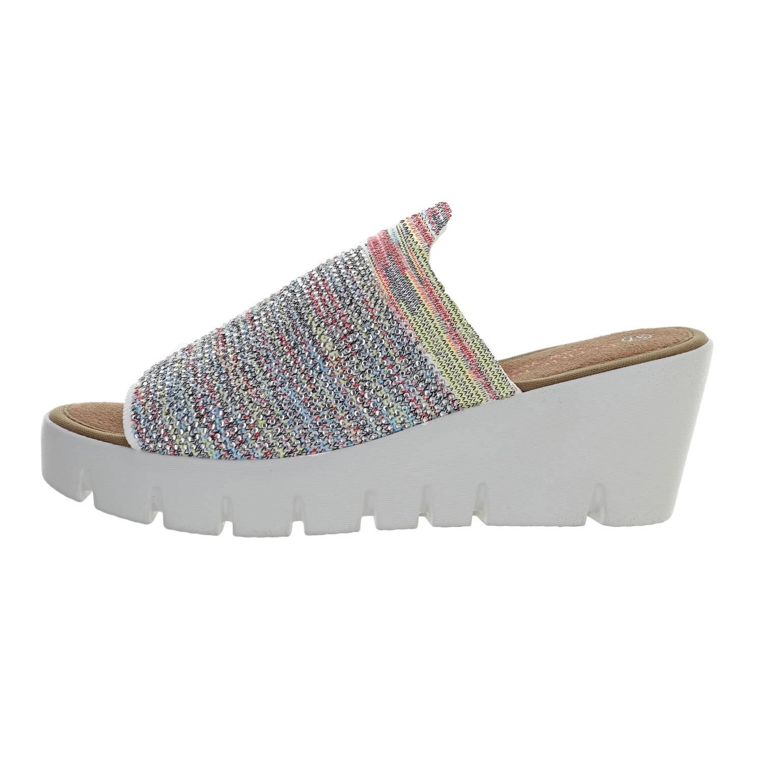 Sandales Décontractées Bernie Mev Femme - Taille US 7, Bout Ouvert, Métallisé Irisé