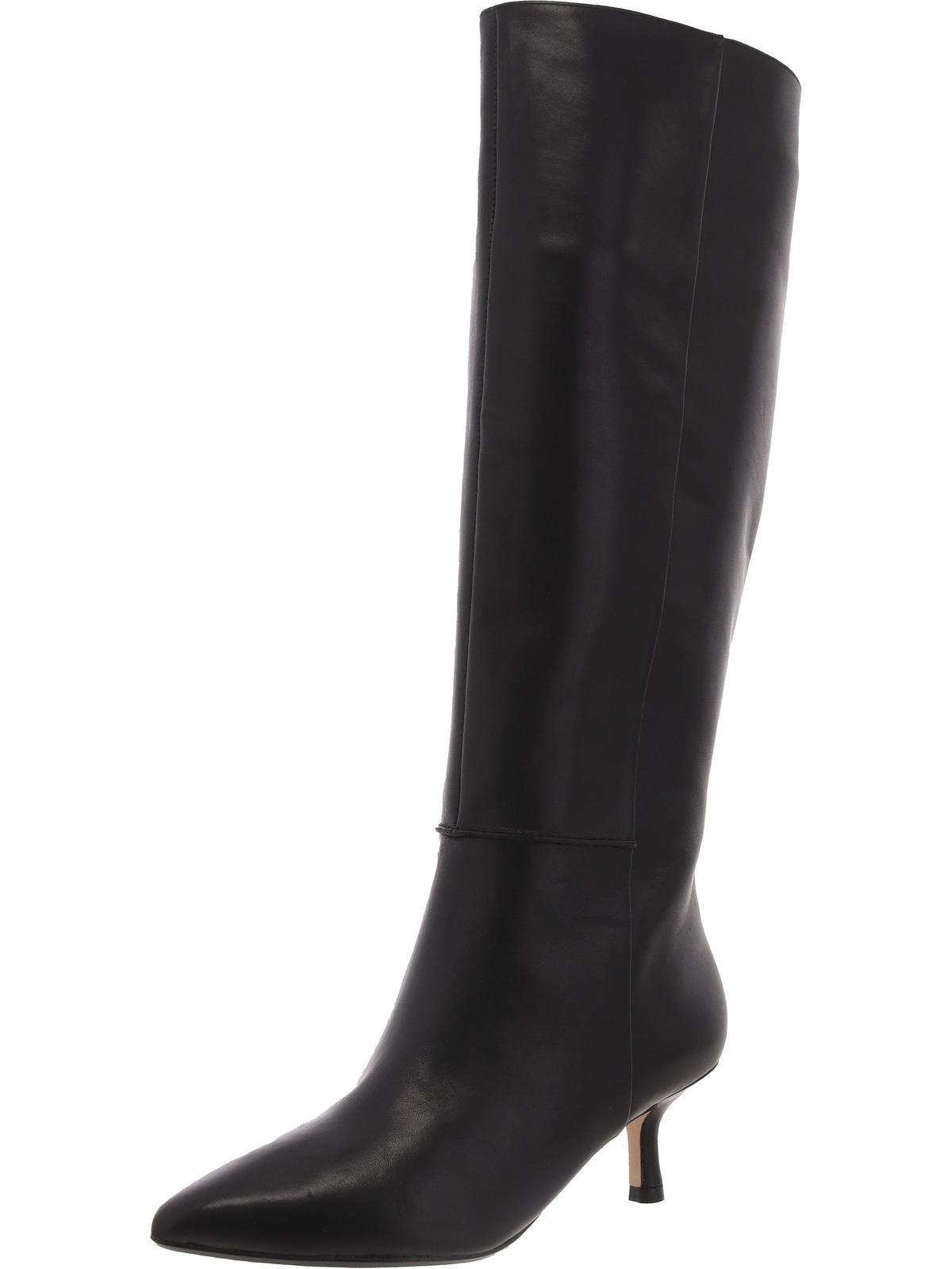 Clarks black leather knee high boots sale