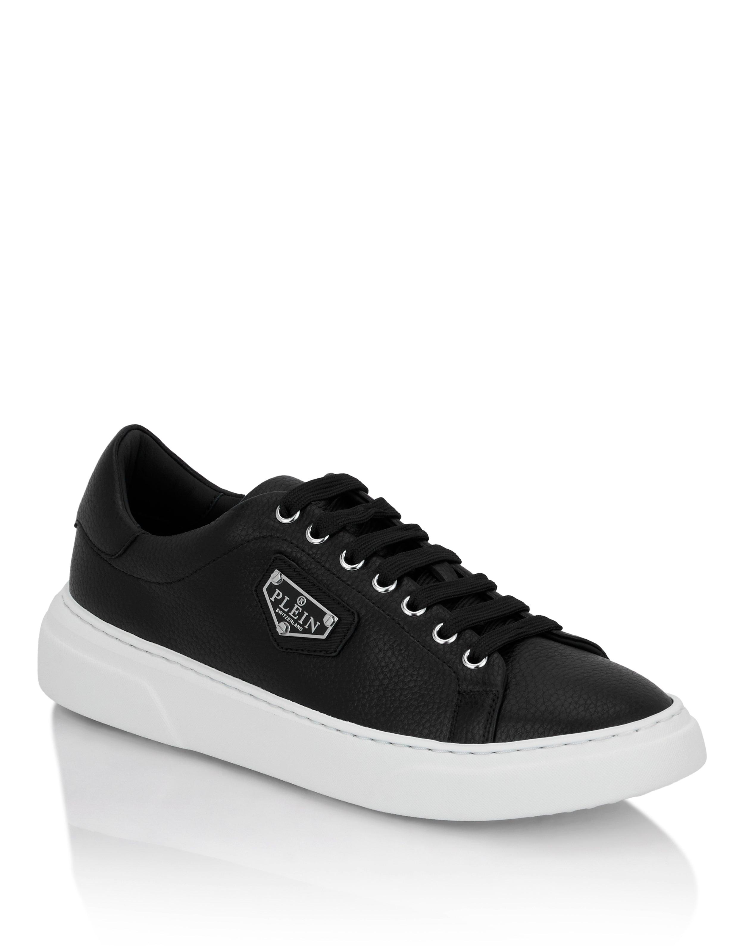 Philipp Plein Leather Lo-Top Sneakers Iconic Plein in Black for