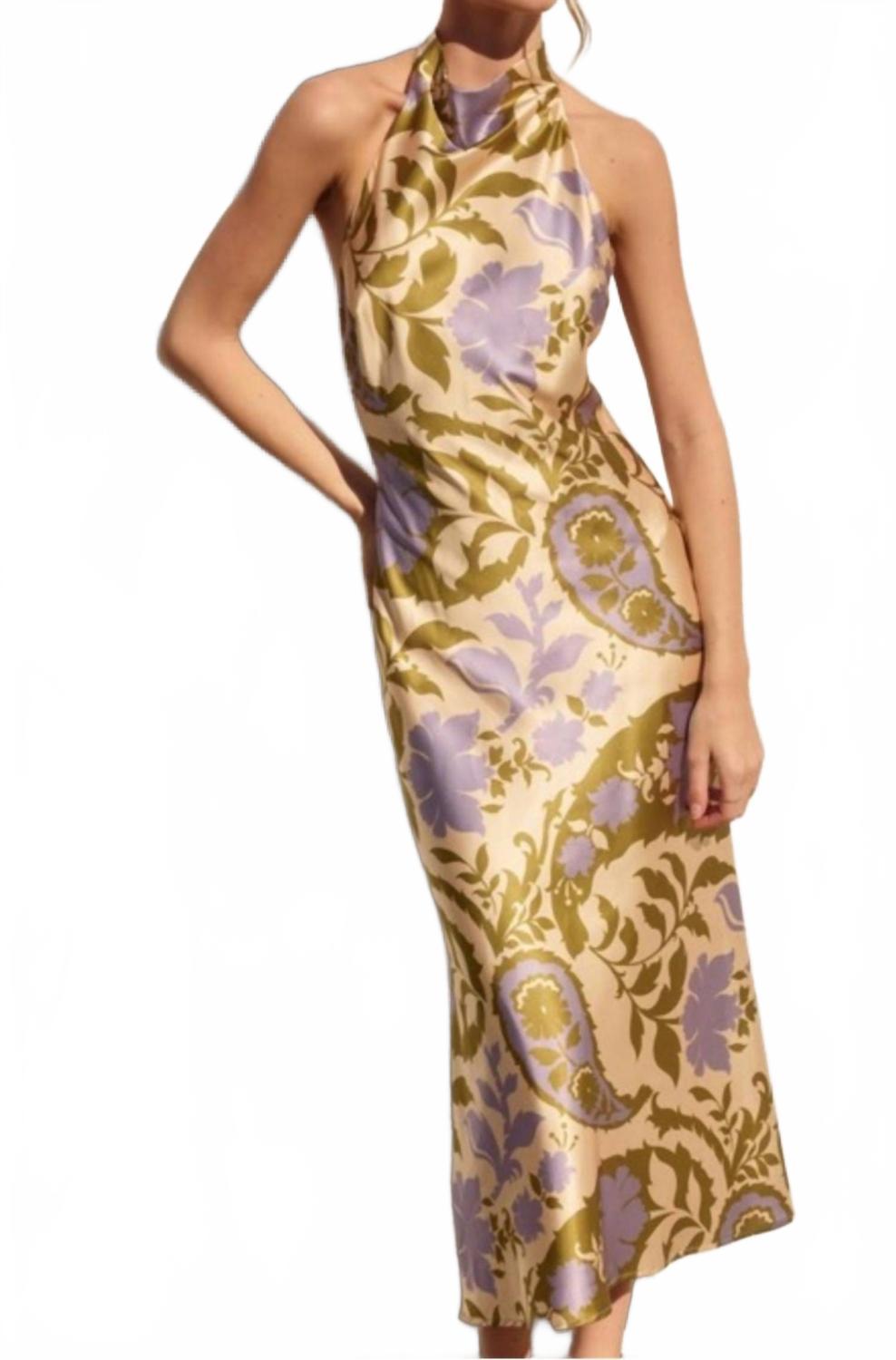 strapless open back dress Printed Pleated Cutout Dress  BCBGMAXAZRIA