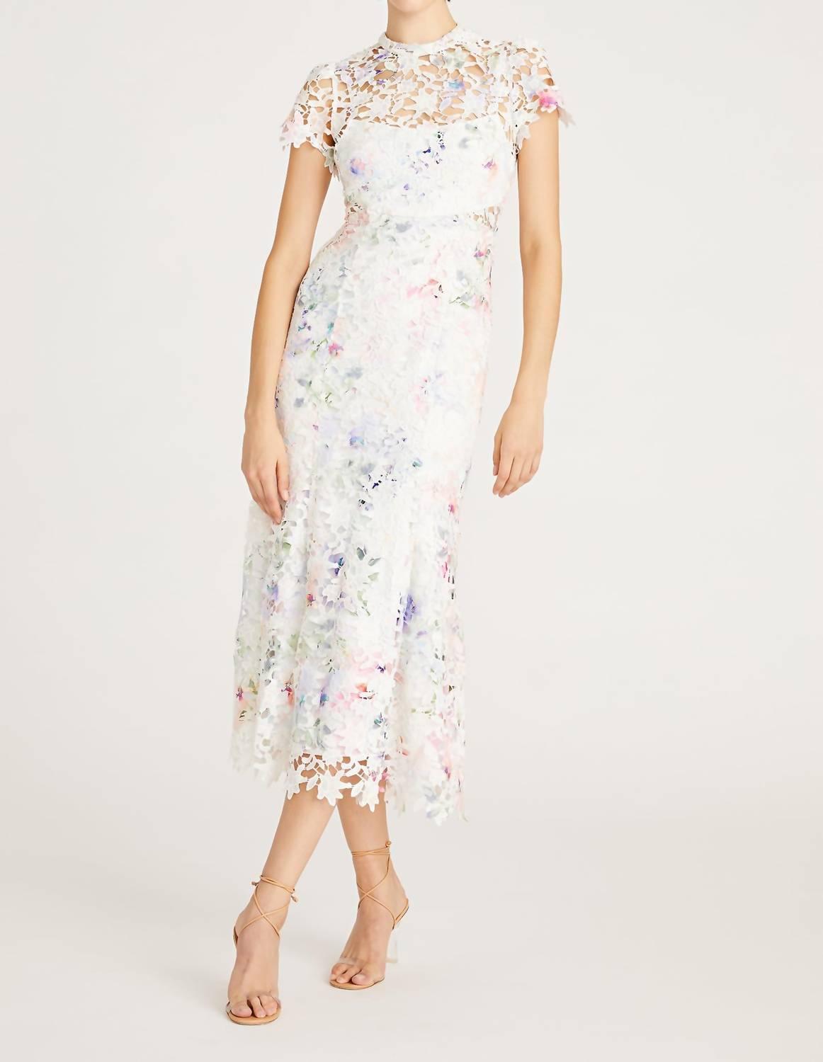 knee length dresses for ladies Lace Floral Corseted Dress – Monique Lhuillier main image 0