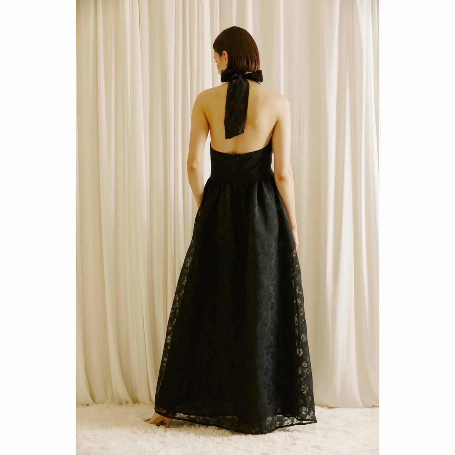 knee length dresses for ladies Storia Floral and Embroidered Tiny Flowers Maxi Dress